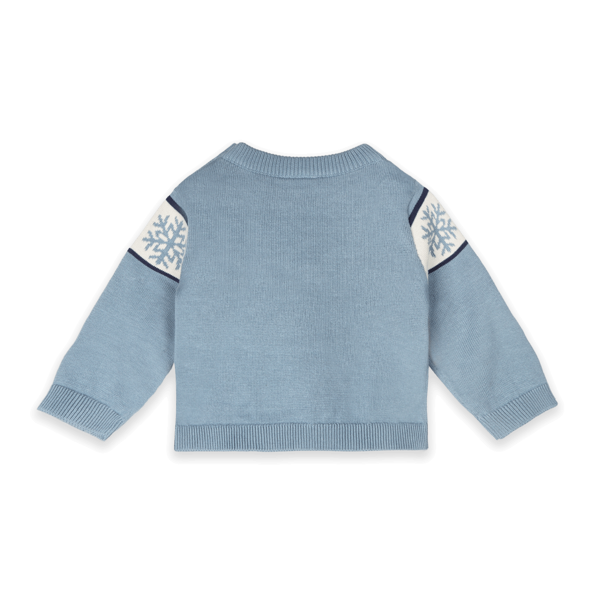 Mineral Blue Apres Ski Baby Knit Wordy Pullover, Back