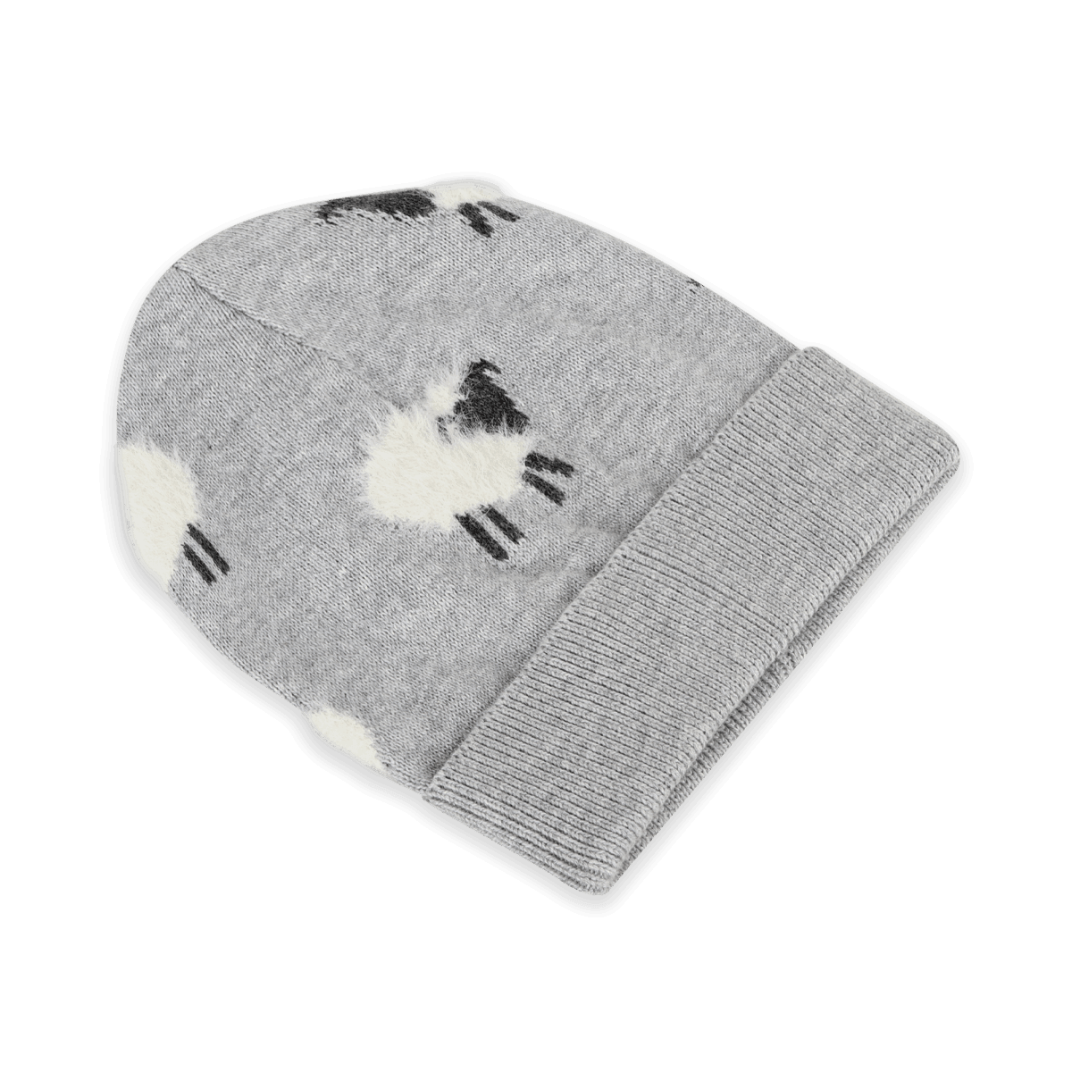 Organic Cotton Furry Sheep Knit Round Baby Beanie Hat