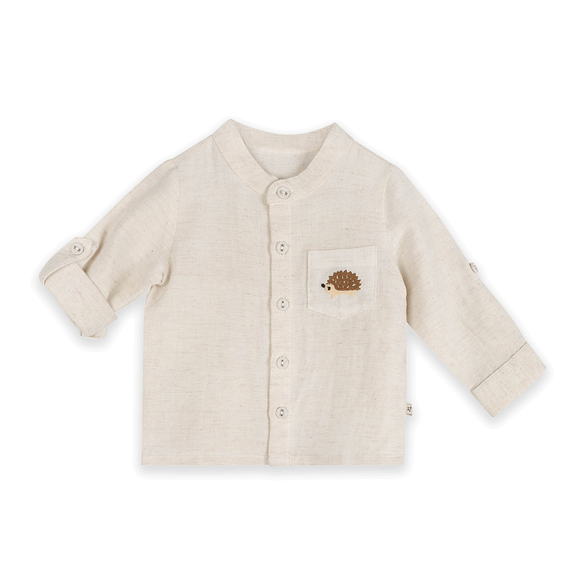 Felix Embroidered Pocket Baby Shirt & Corduroy Pant Set (Organic Cotton) - Cuffed Sleeve