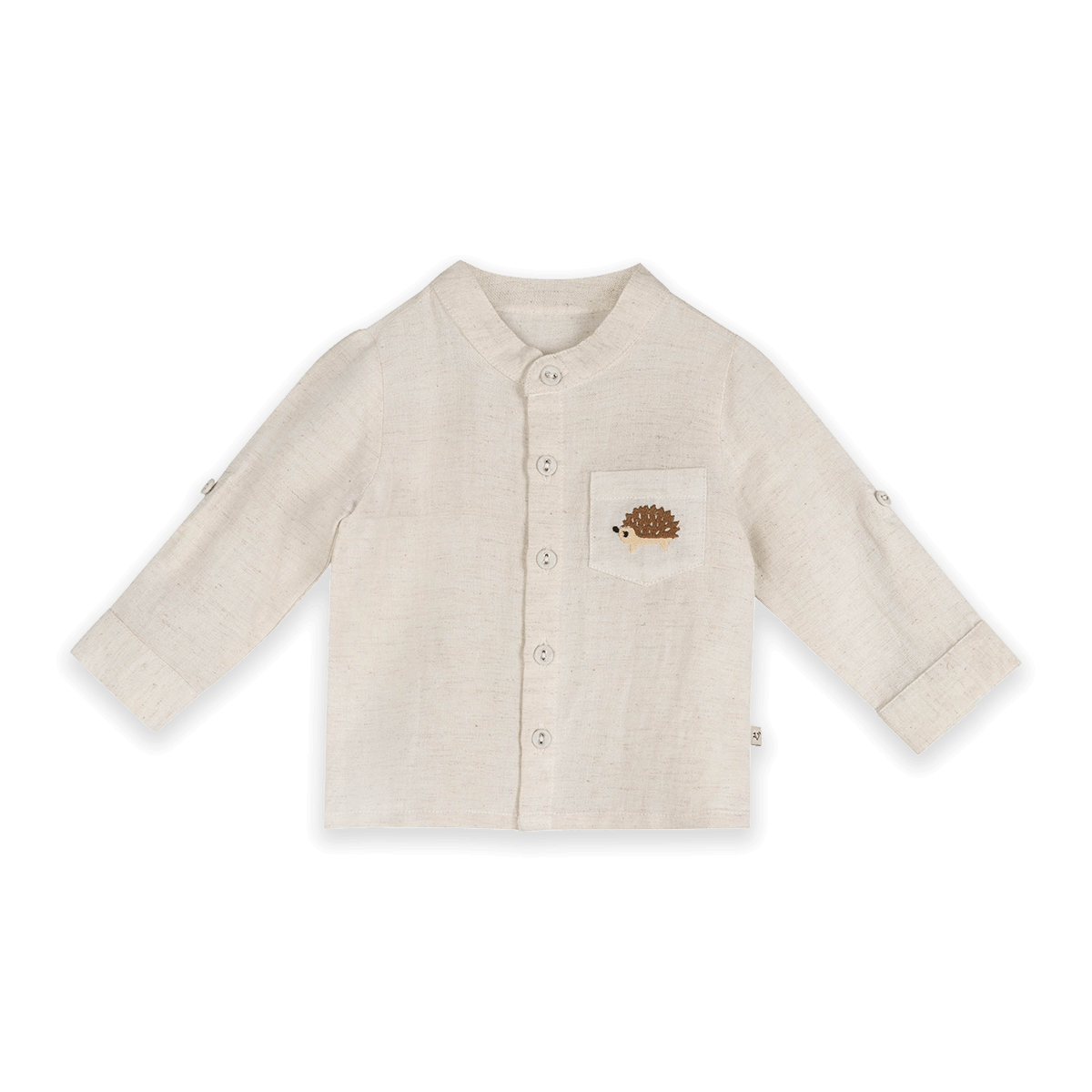 Felix Embroidered Pocket Baby Shirt & Corduroy Pant Set (Organic Cotton) - Front