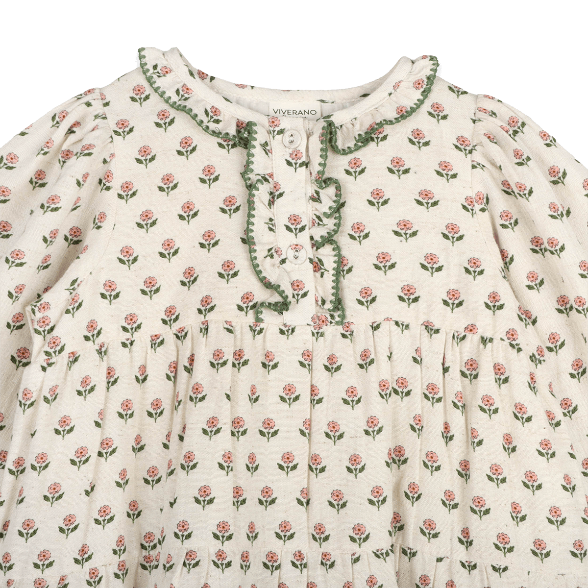 Bella Block Printed Floral Girl Dress (Organic Cotton)