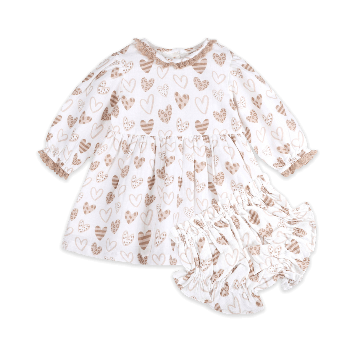 Wild Hearts Baby Dress & Bloomer (Organic Muslin) - Outfit Set
