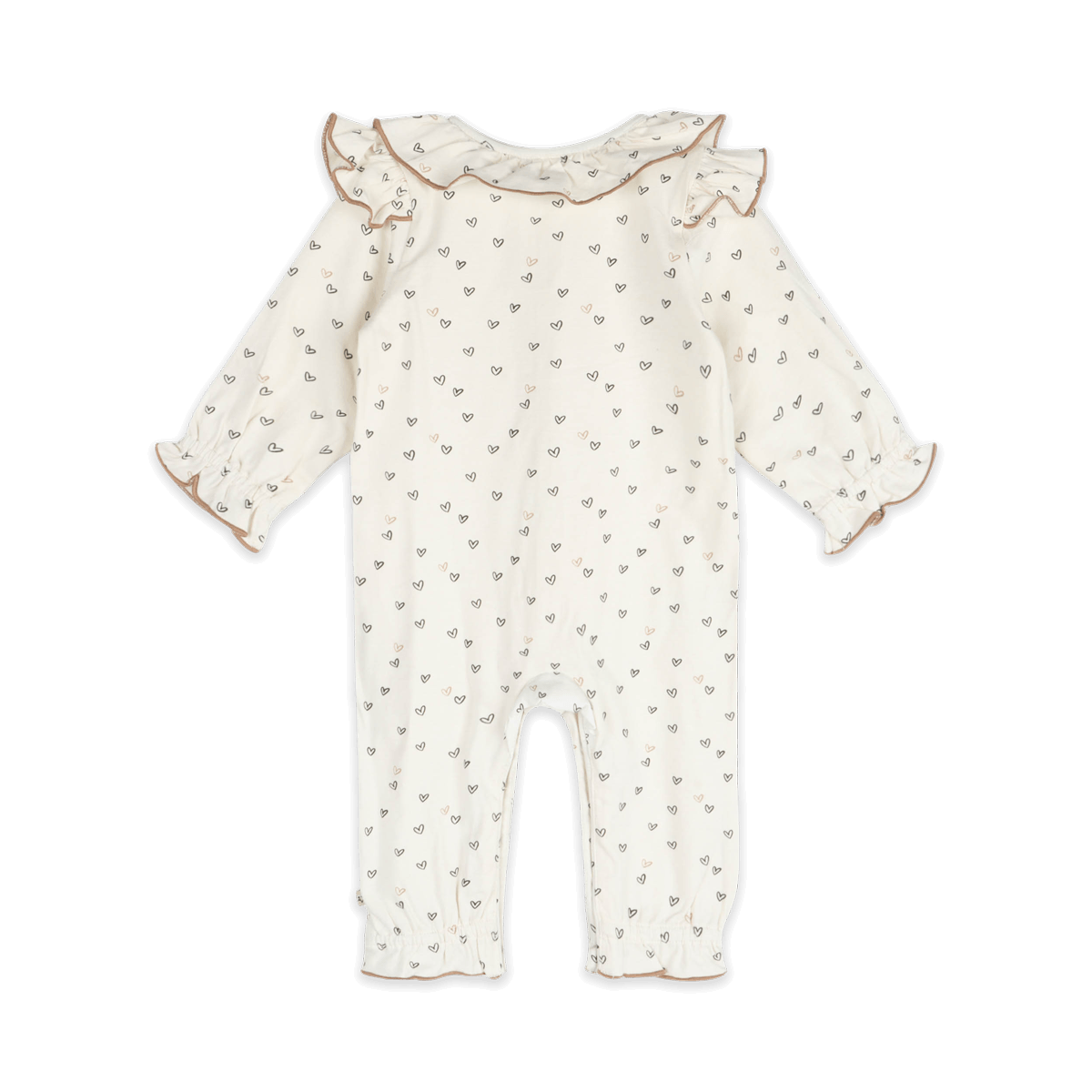 Ditsy Hearts Baby Jumpsuit (Organic Jersey) - Back