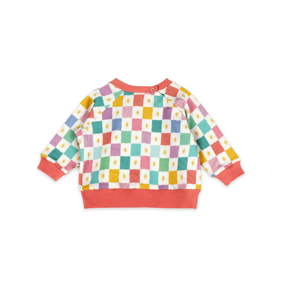 Colorful Checks Baby Sweatshirt & Jogger (Organic Fleece) - Back