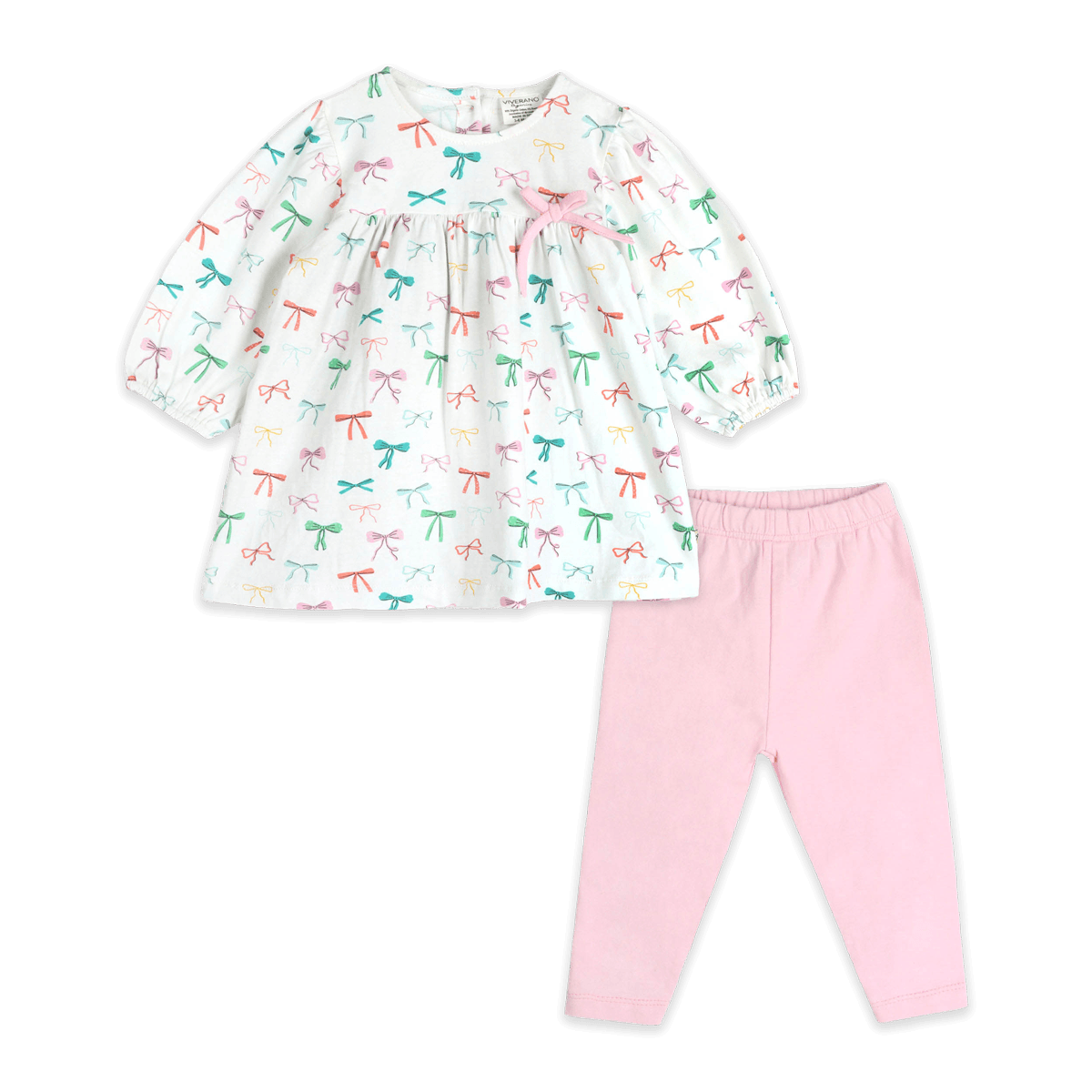 Bows Baby Dress & Legging (Organic Jersey) - Outfit Set