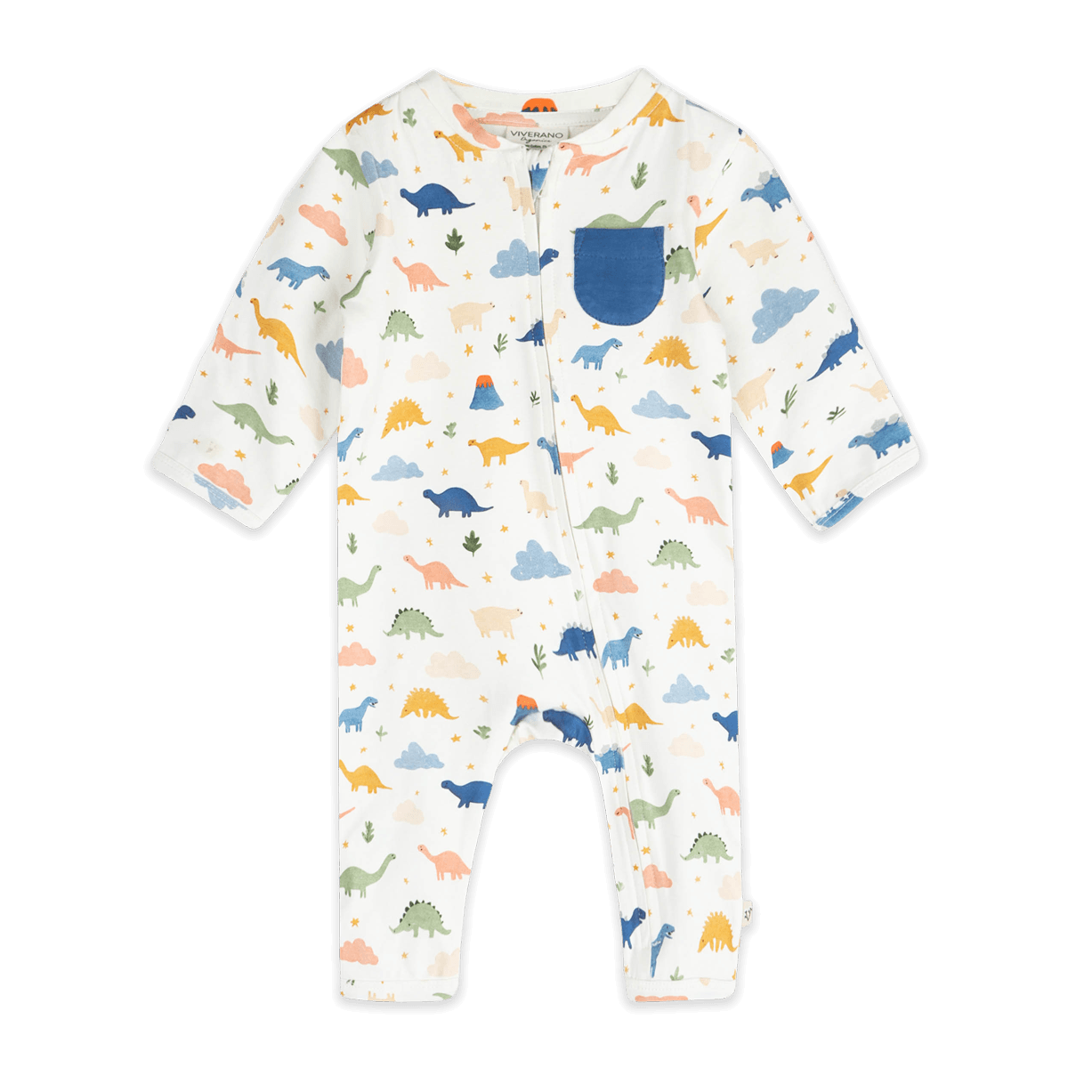 Dino Classic Baby Jumpsuit (Organic Jersey) - Front
