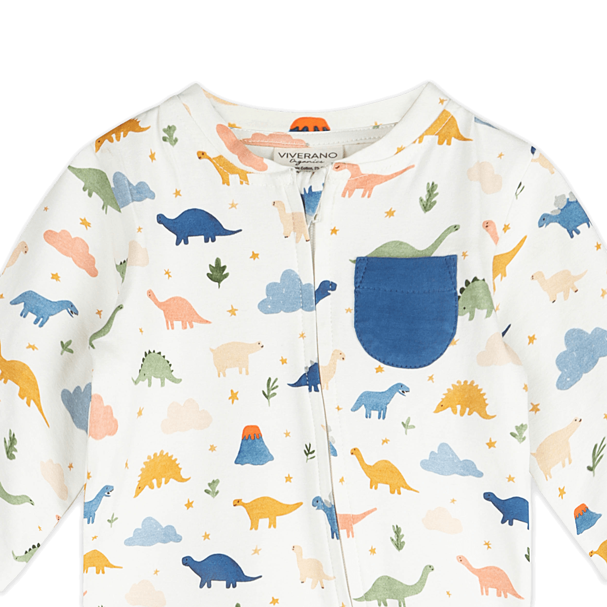 Dino Classic Baby Jumpsuit (Organic Jersey) - Detail