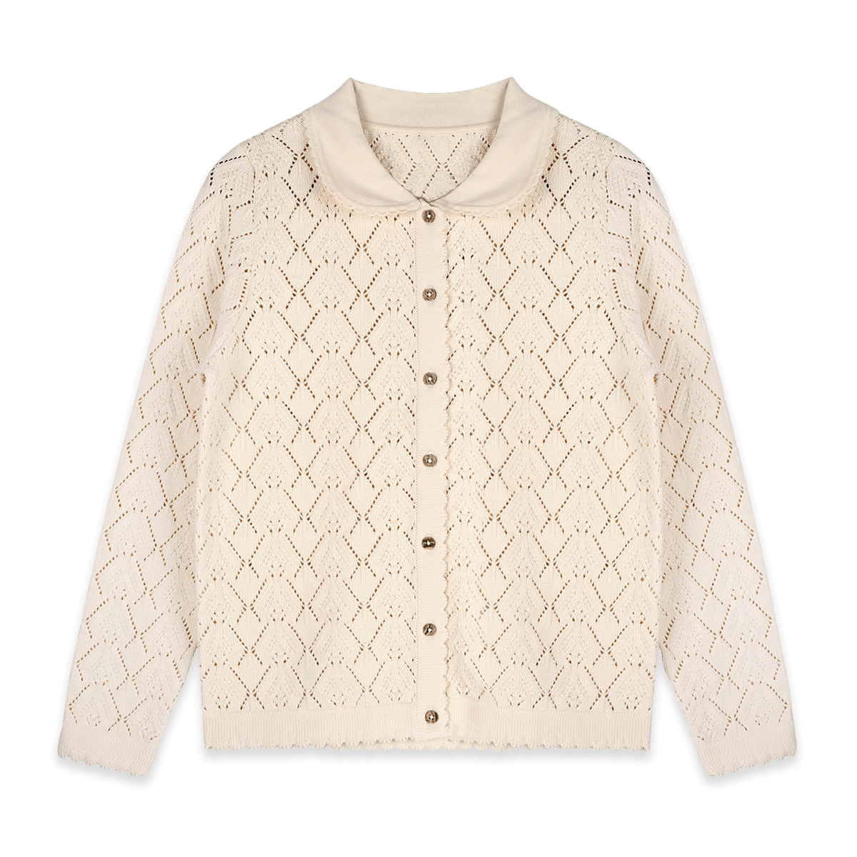 Phoebe Pointelle Knit Women's Cardigan (Organic Cotton) - Front