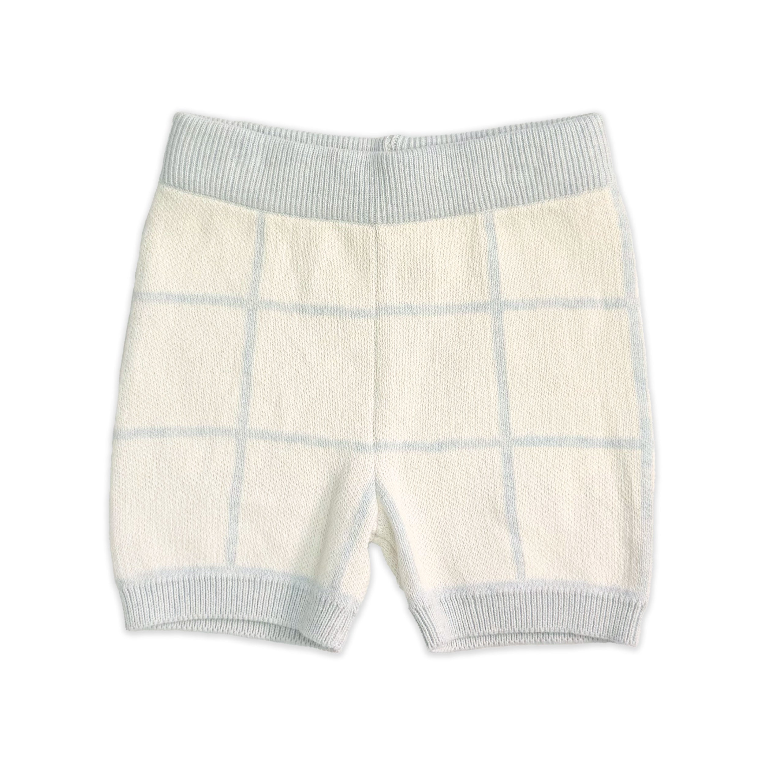 Checkered Jacquard Baby Shirt & Shorts Set (Organic Cotton) - Shorts