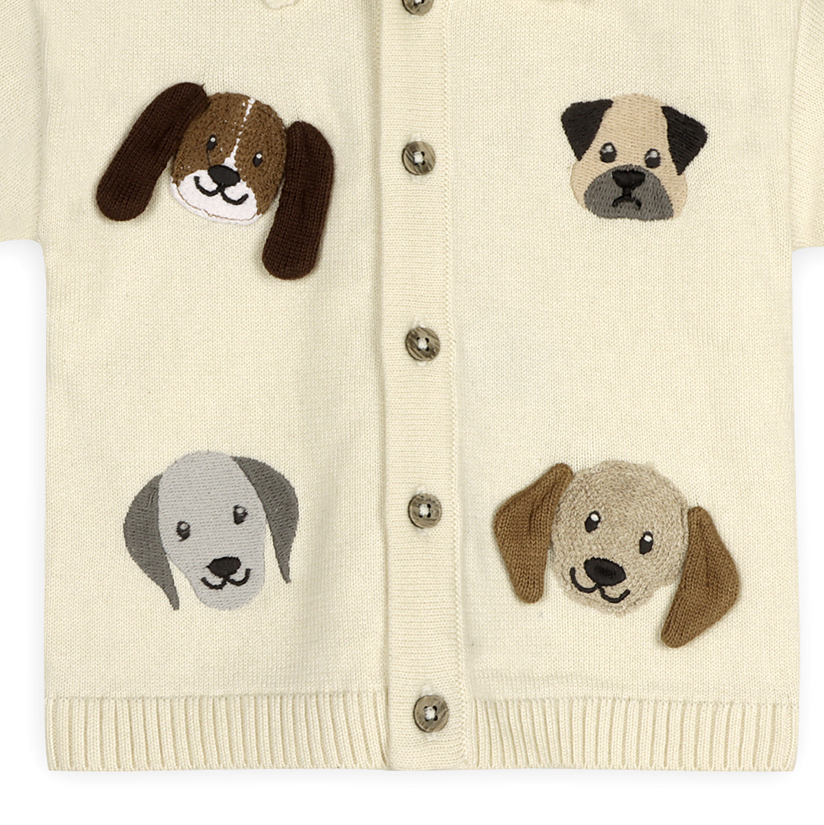 Doggy Embroidered Baby Shirt Detail (Organic Cotton)