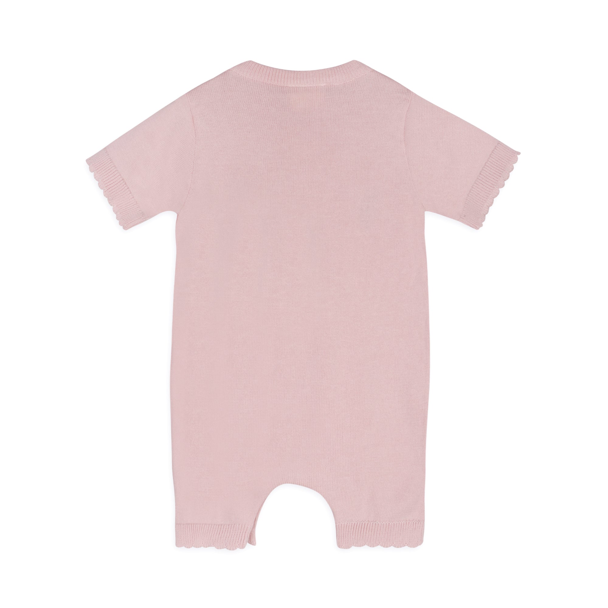 Furry Bunny Embroidered Baby Knit Romper Back (Organic Cotton)