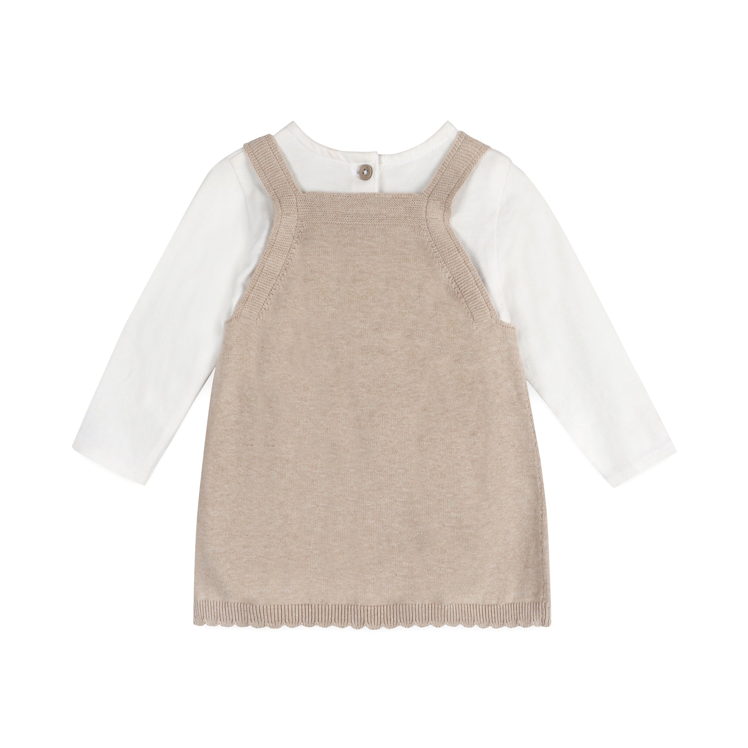 Bunny 3D Ears Applique Baby Knit Tunic Dress Back (Organic Cotton)