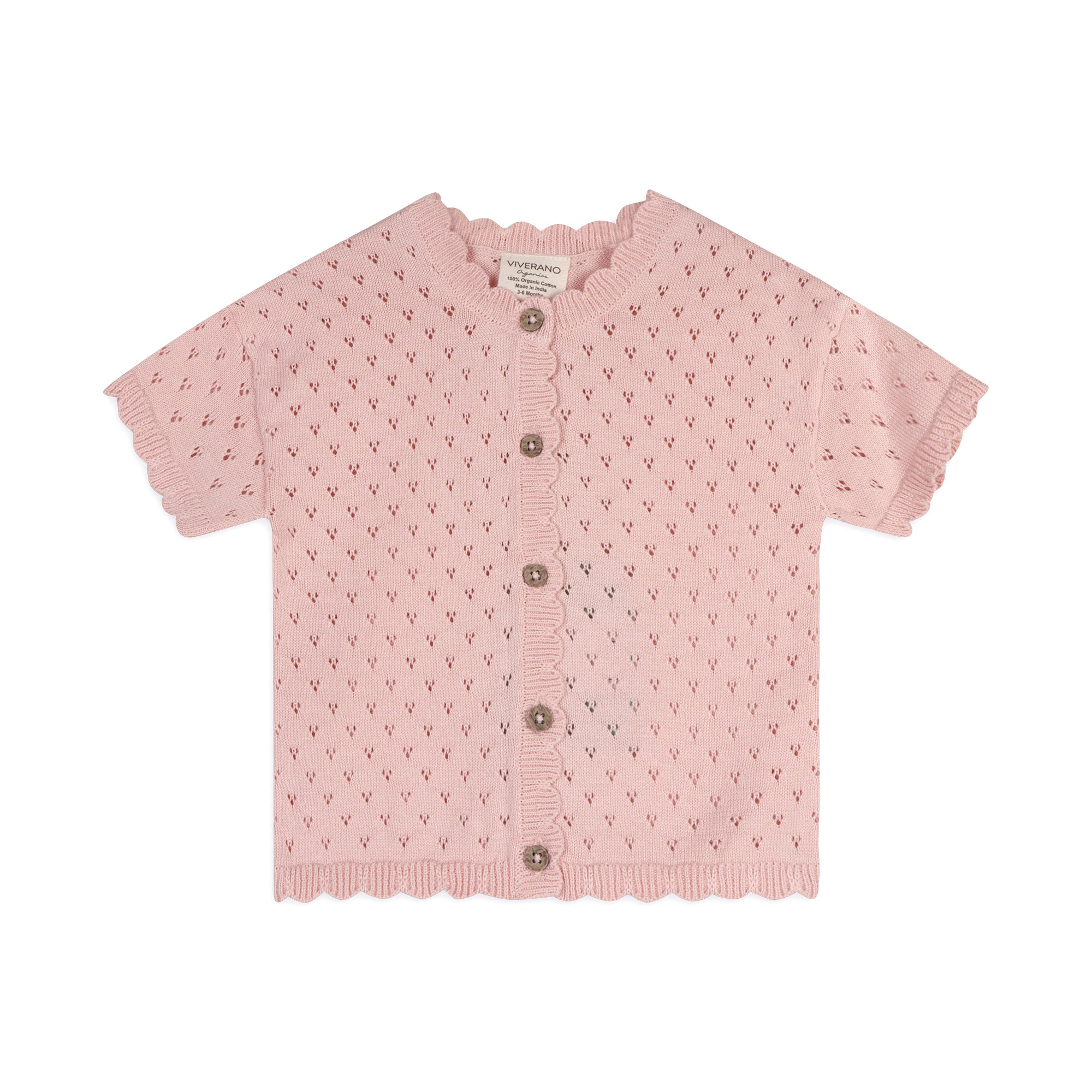 Emily Pointelle Baby Shirt Front (Organic Cotton)
