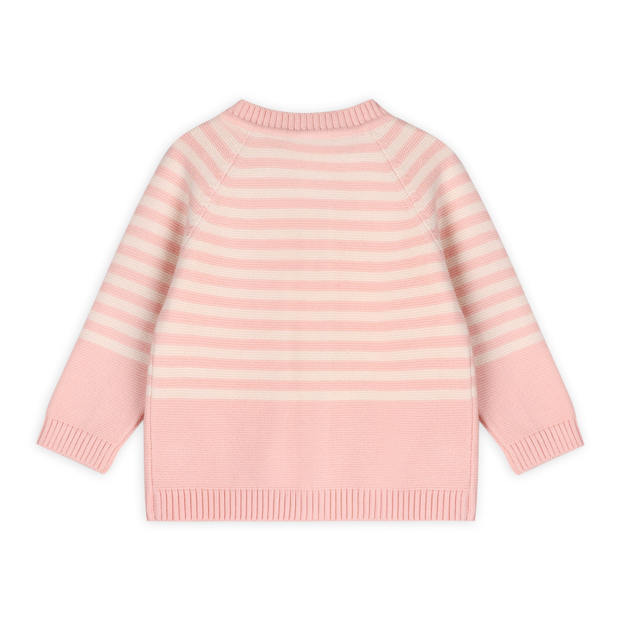 Sailboats & Stripe Baby Sweater Knit Cardigan Back (Organic Cotton)