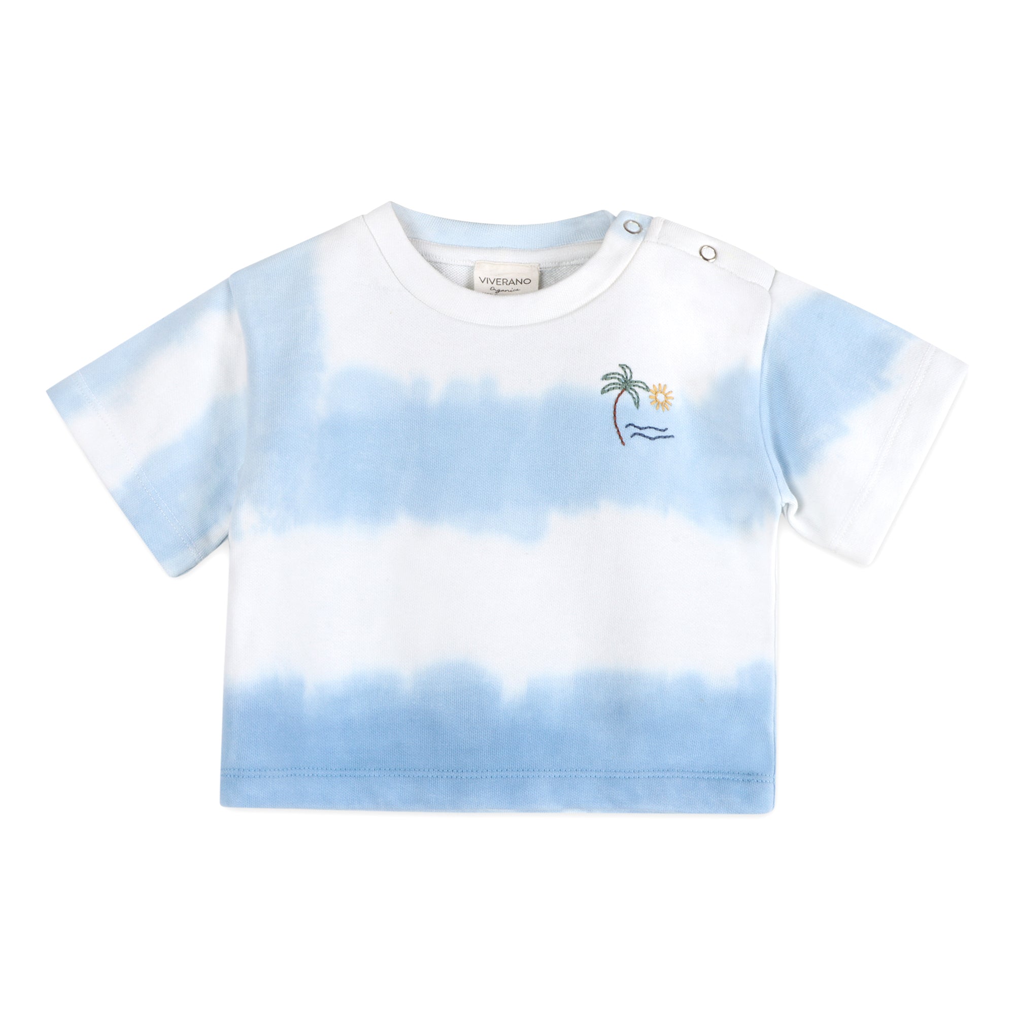 Blue Breeze Tie Dye Cozy Baby Tee Front (Organic Jersey)