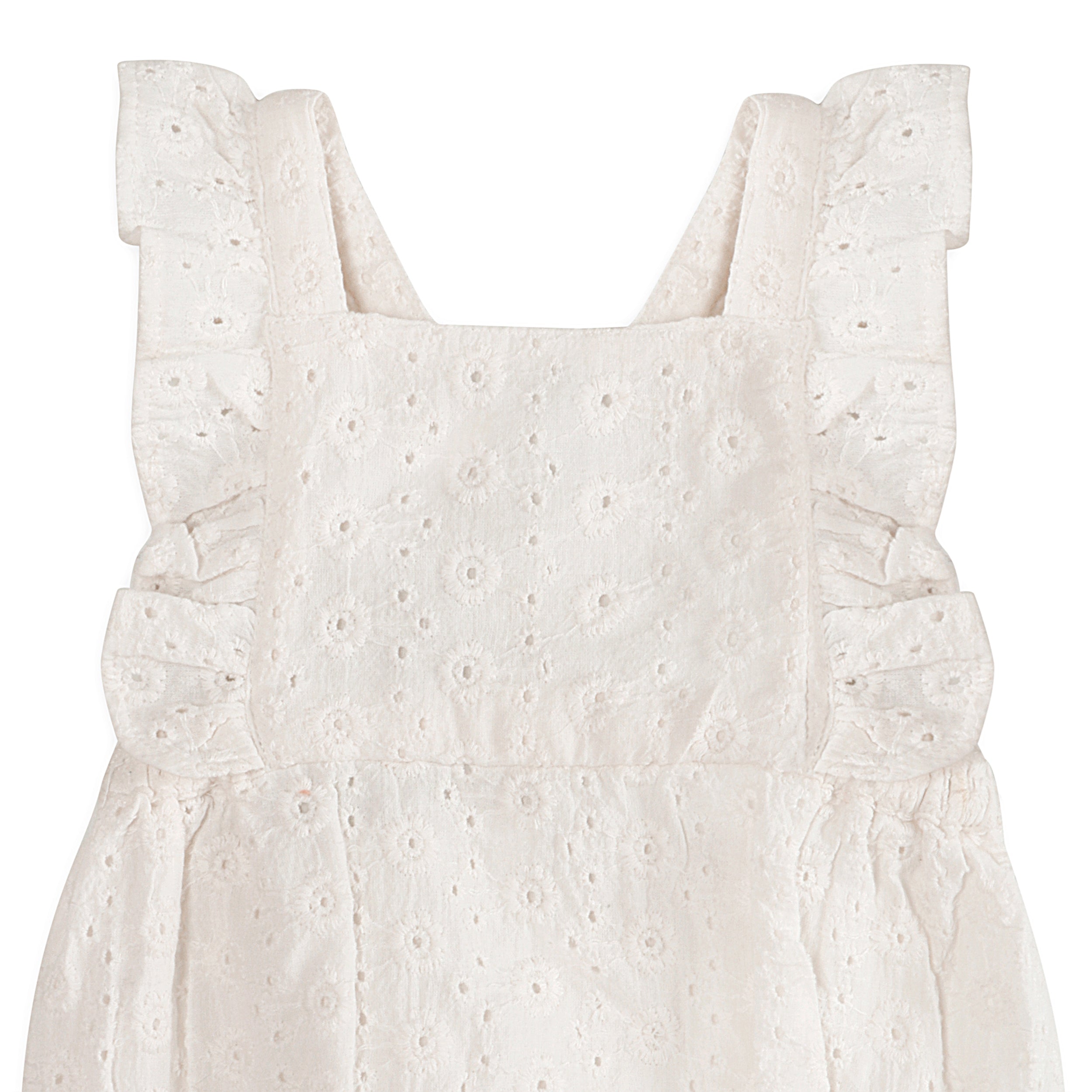 Alaina Schiffli Baby Romper Detail