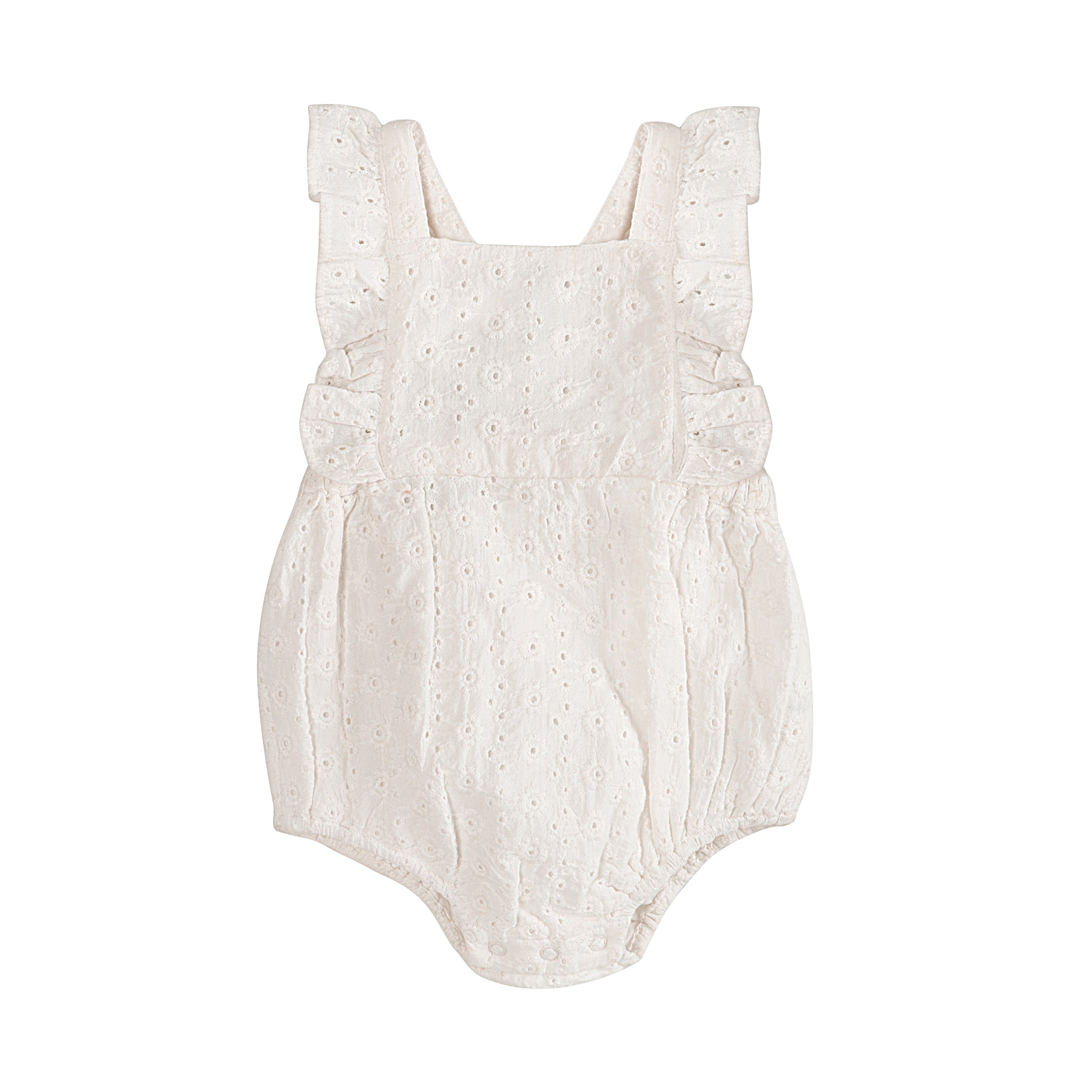 Alaina Schiffli Baby Romper Front