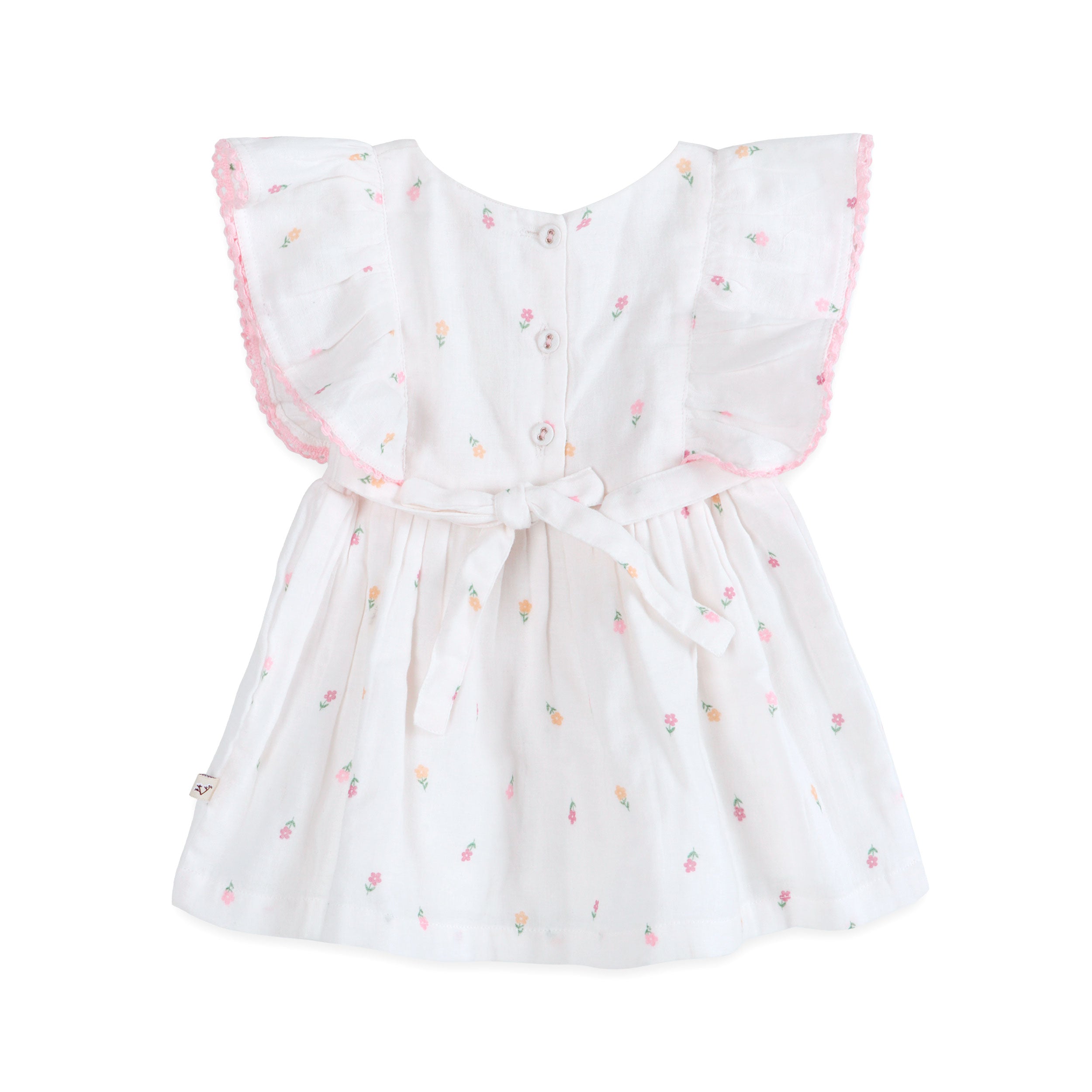 Sylvie Flower Baby Dress Back (Organic)