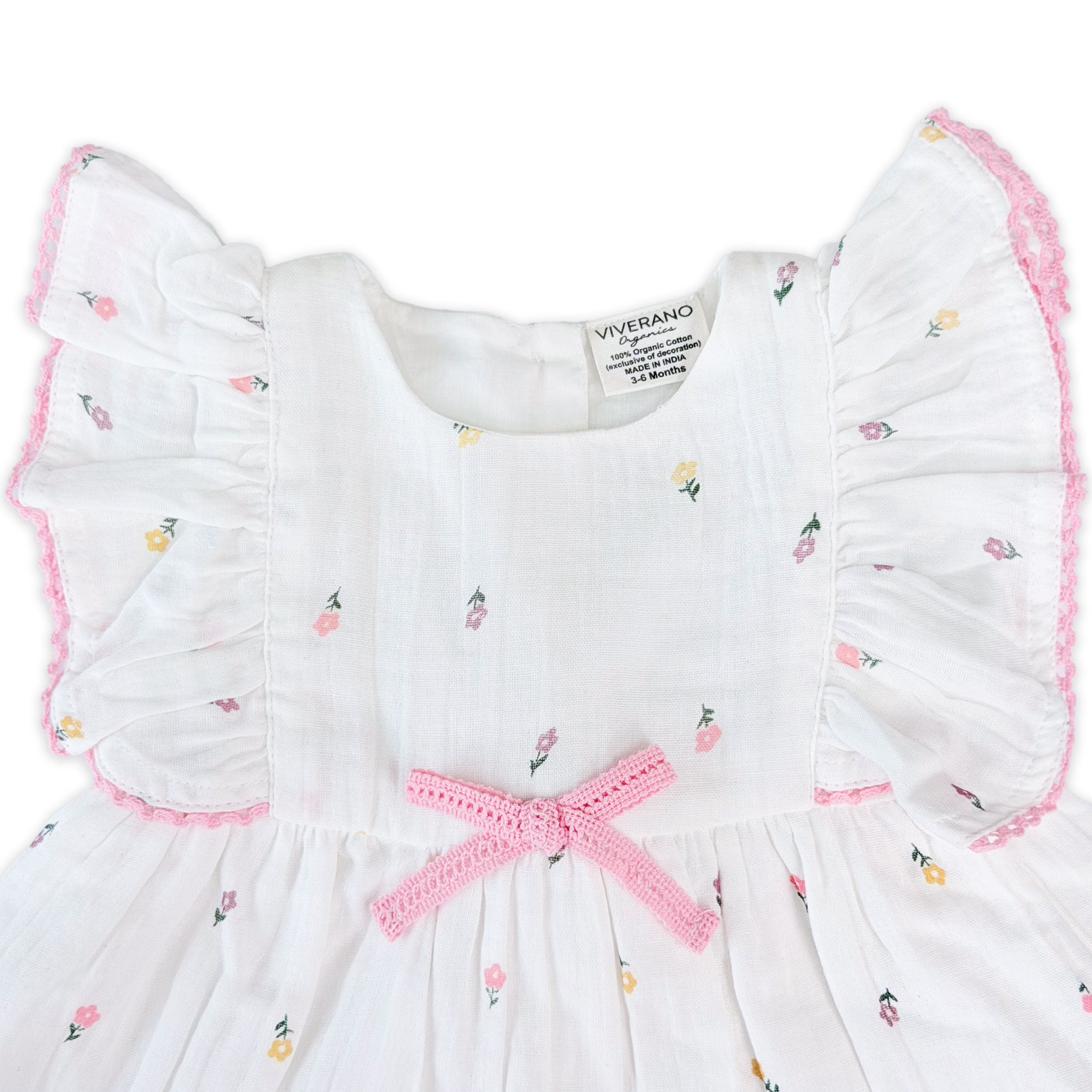 Sylvie Flower Baby Dress Detail (Organic)