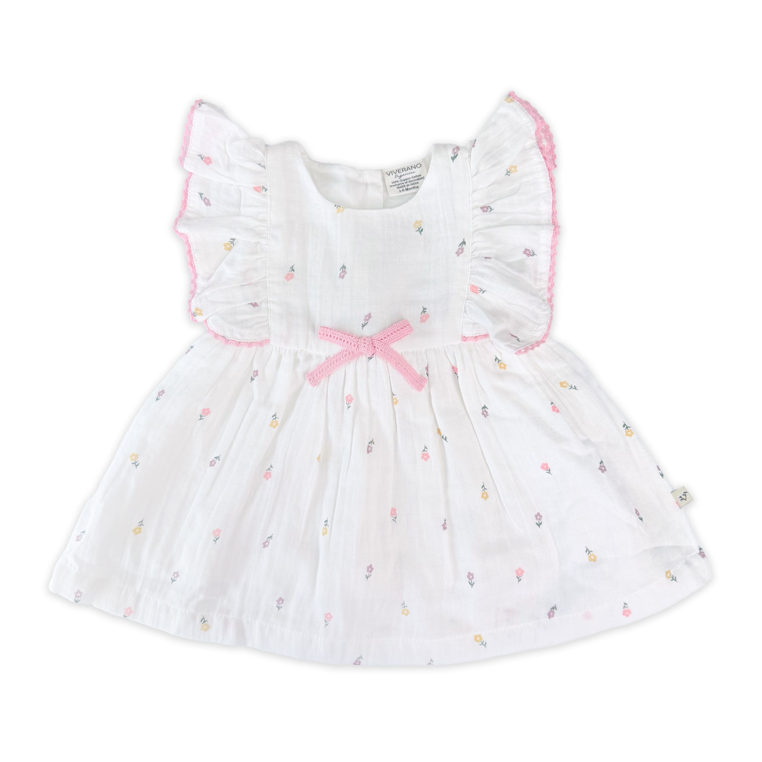 Sylvie Flower Baby Dress Front (Organic)