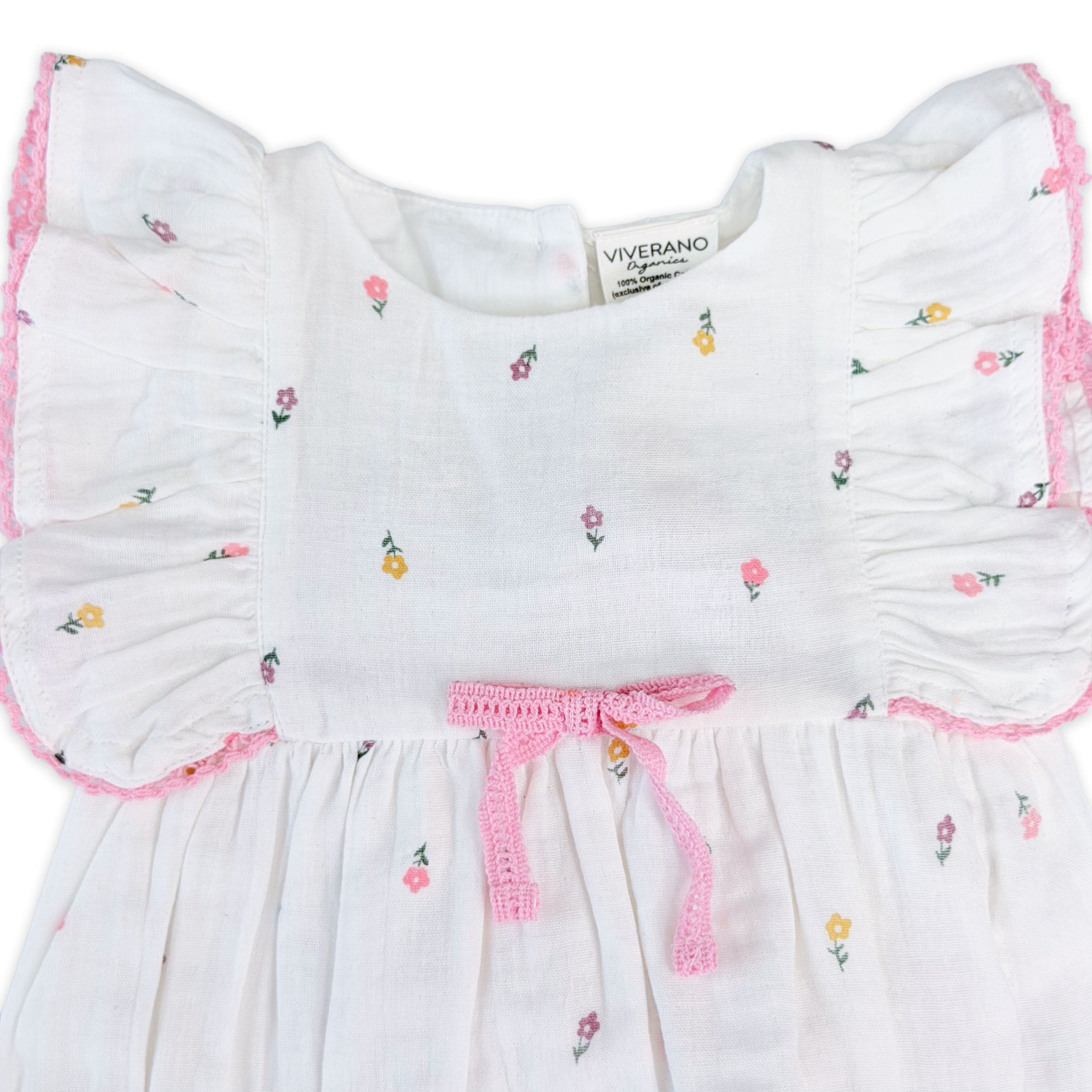 Margot Flower Baby Romper Detail (Organic)