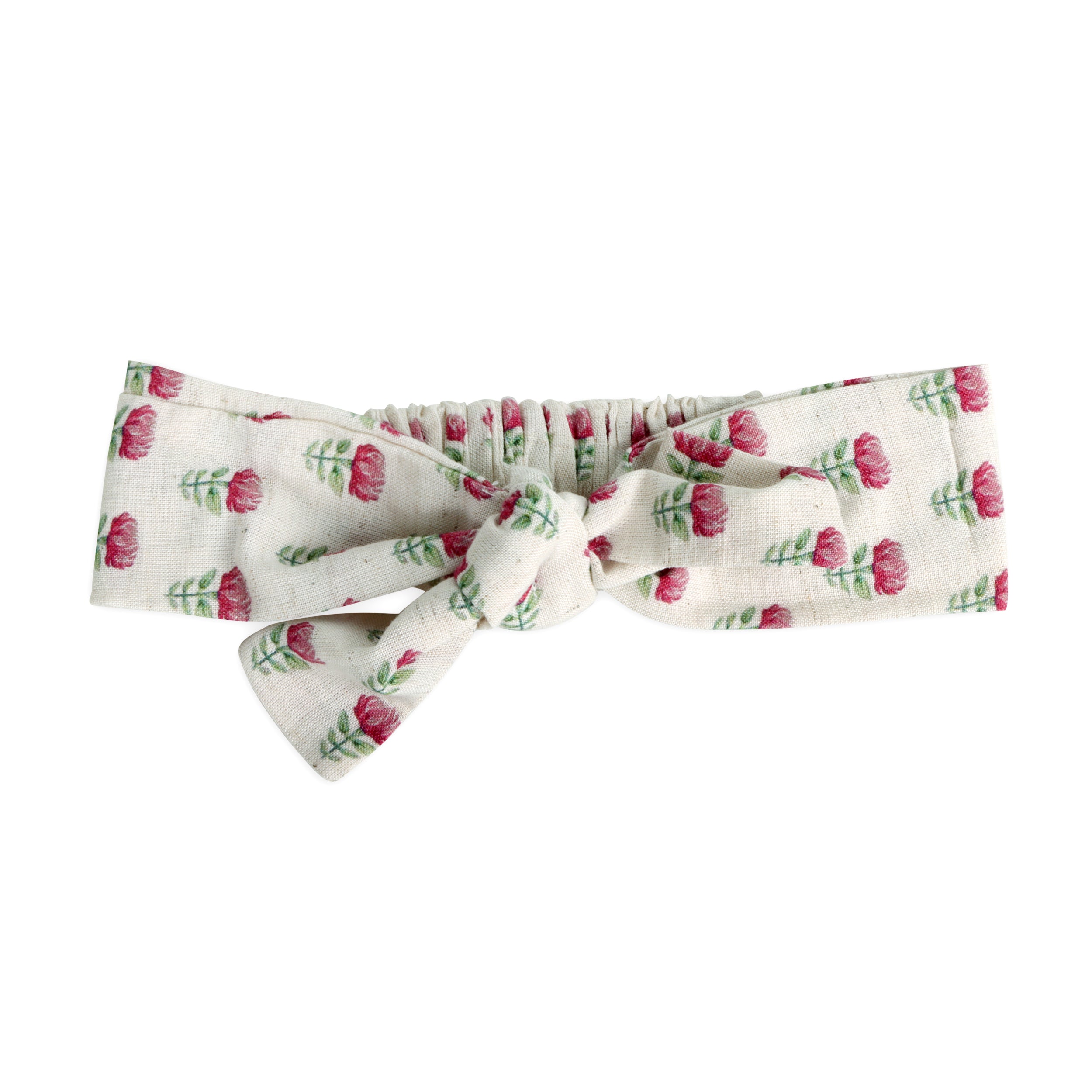 Delaney Block Floral Baby Headband (Linen Blend)