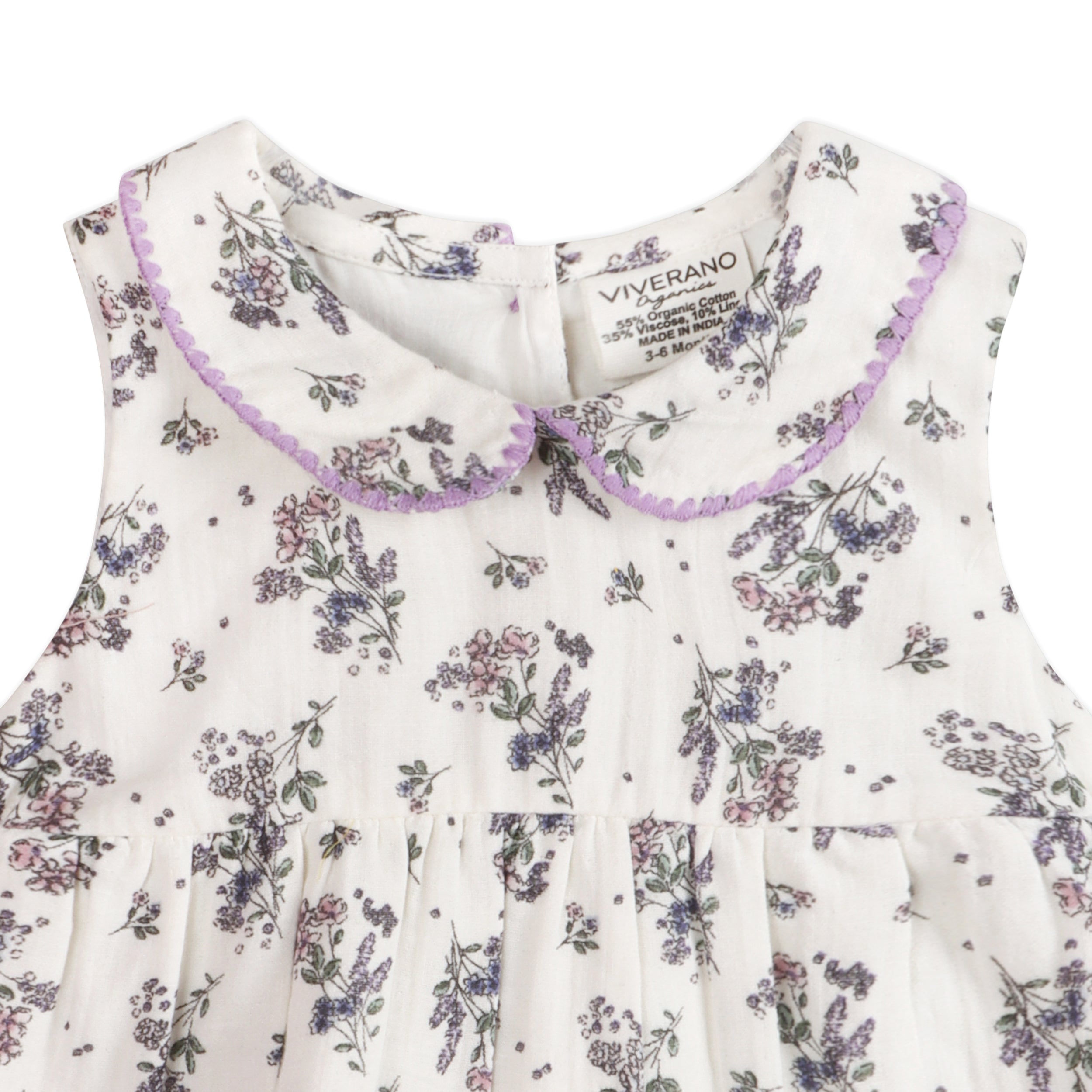 Hatti Floral Baby Dress Detail (Organic)