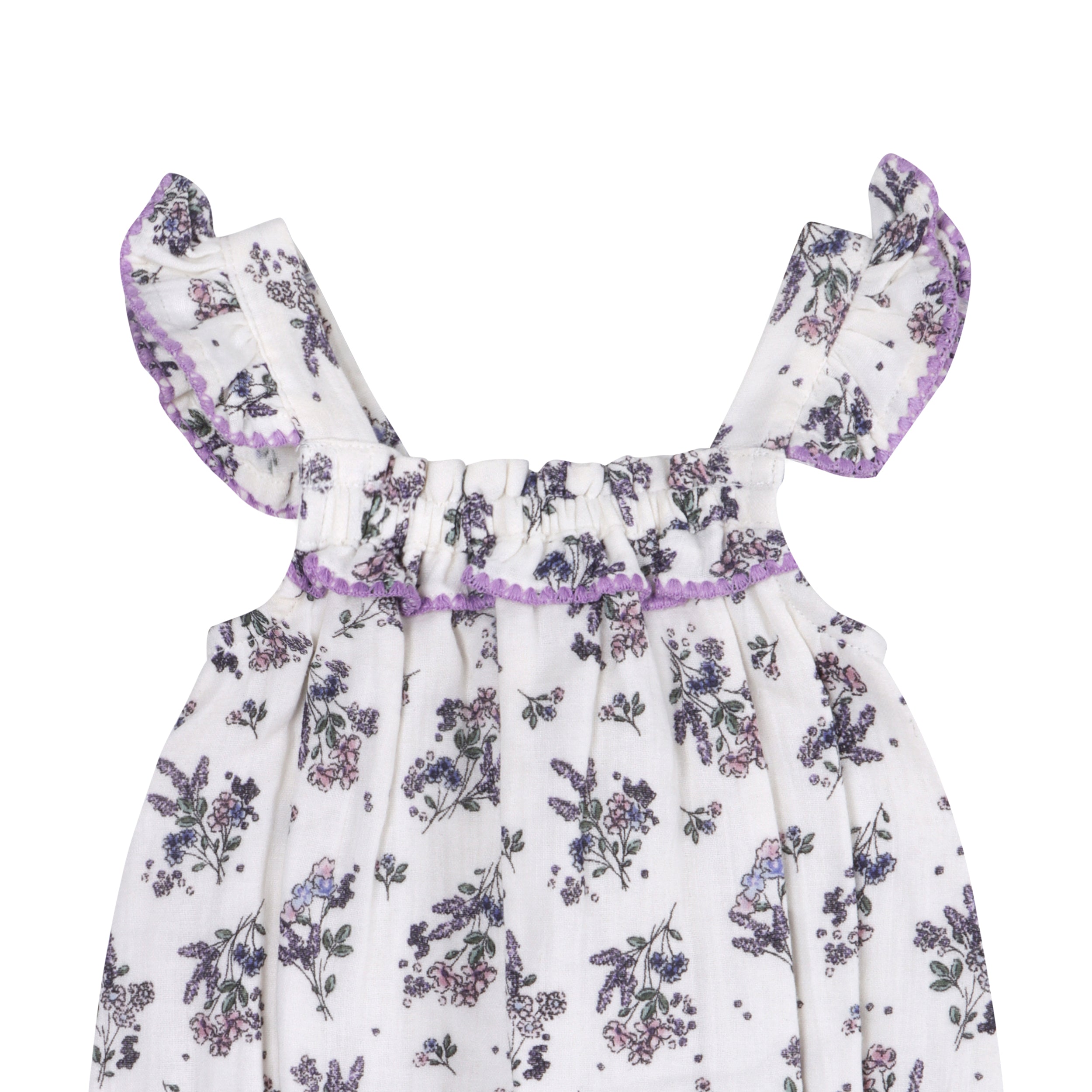 Vivian Floral Baby Romper Detail (Organic)