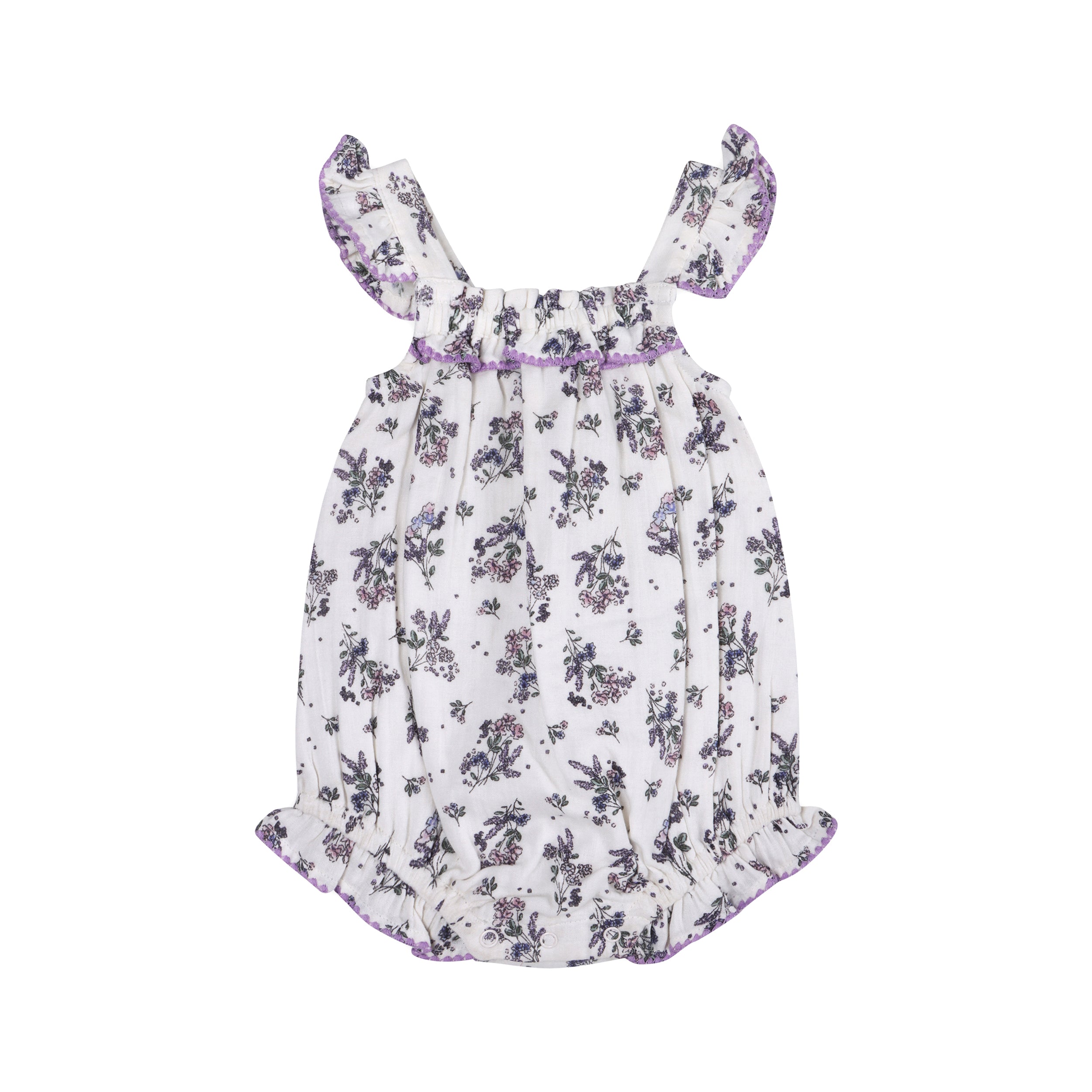 Vivian Floral Baby Romper Front (Organic)
