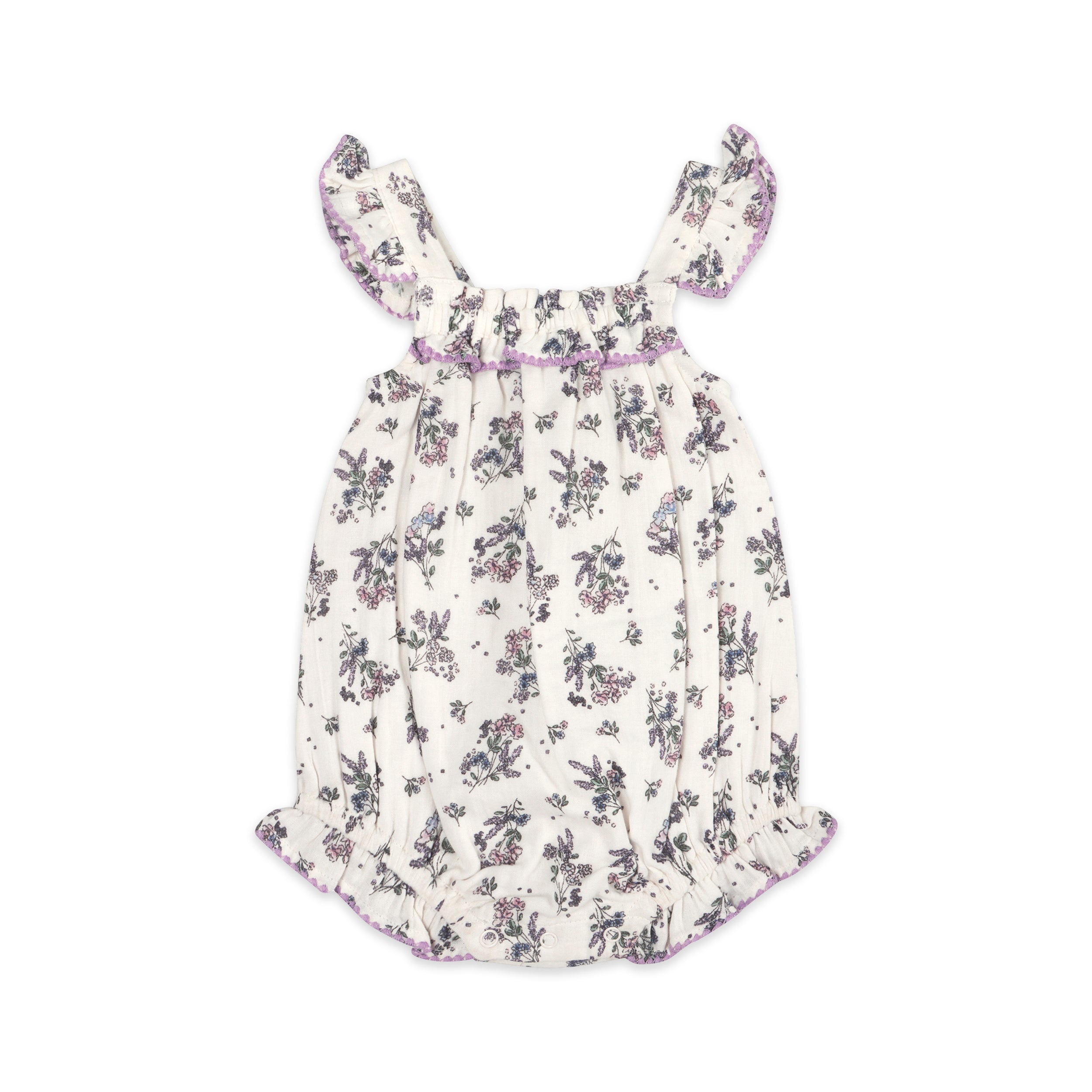Vivian Floral Baby Romper Front (Organic)