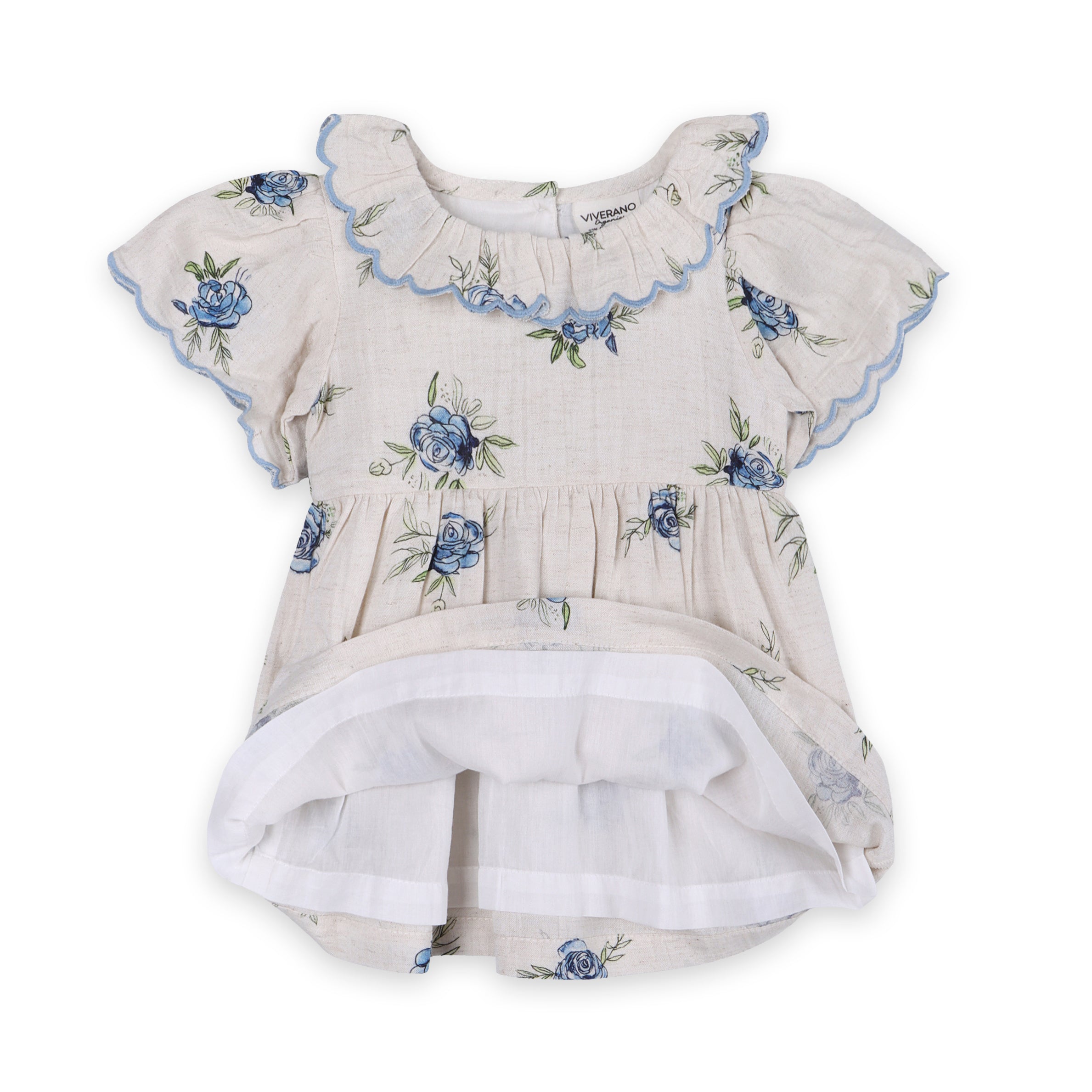 Katarina Floral Baby Dress Layer (Linen Blend)