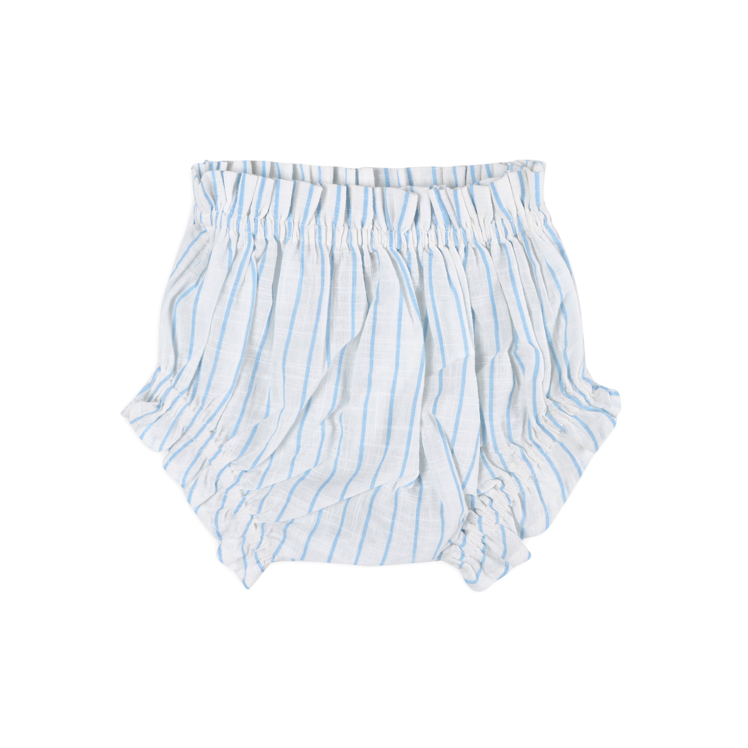 Seashells Embroidered Striped Baby Bloomer (Organic)