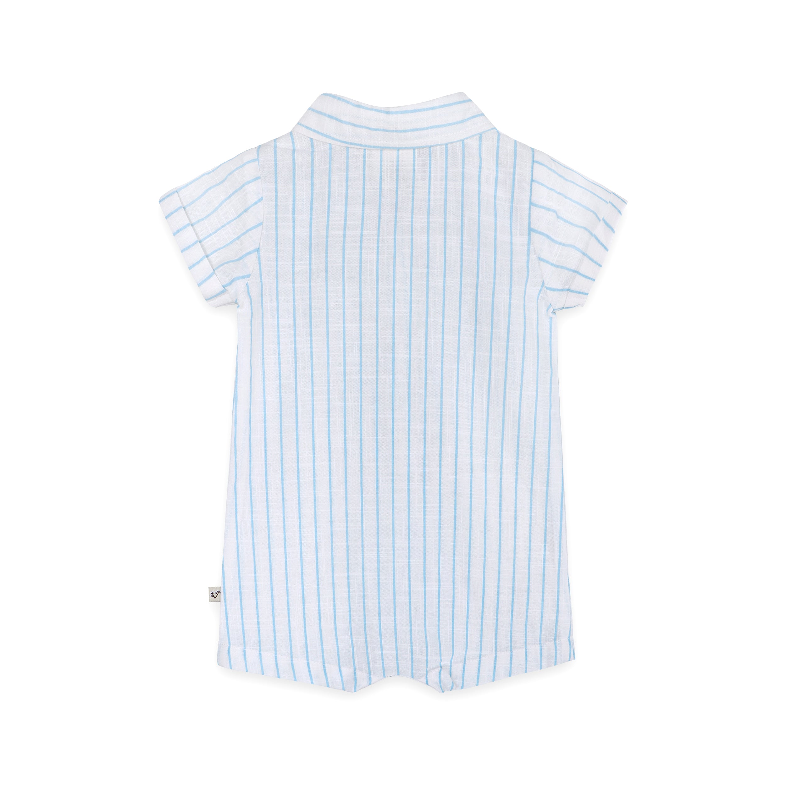 Aqua Embroidered Baby Romper Back (Organic)