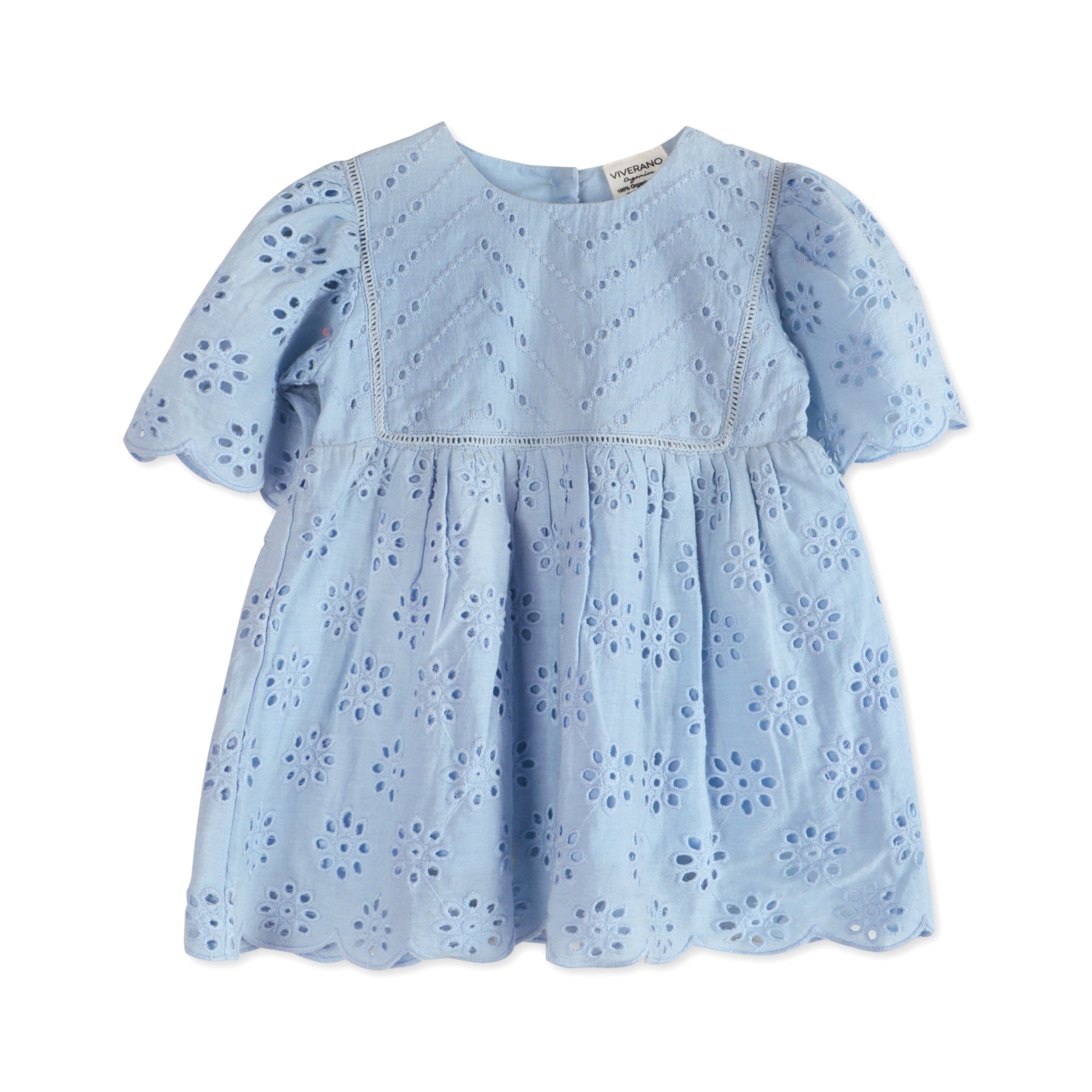 Milos Schiffli Baby Dress Front (Organic)