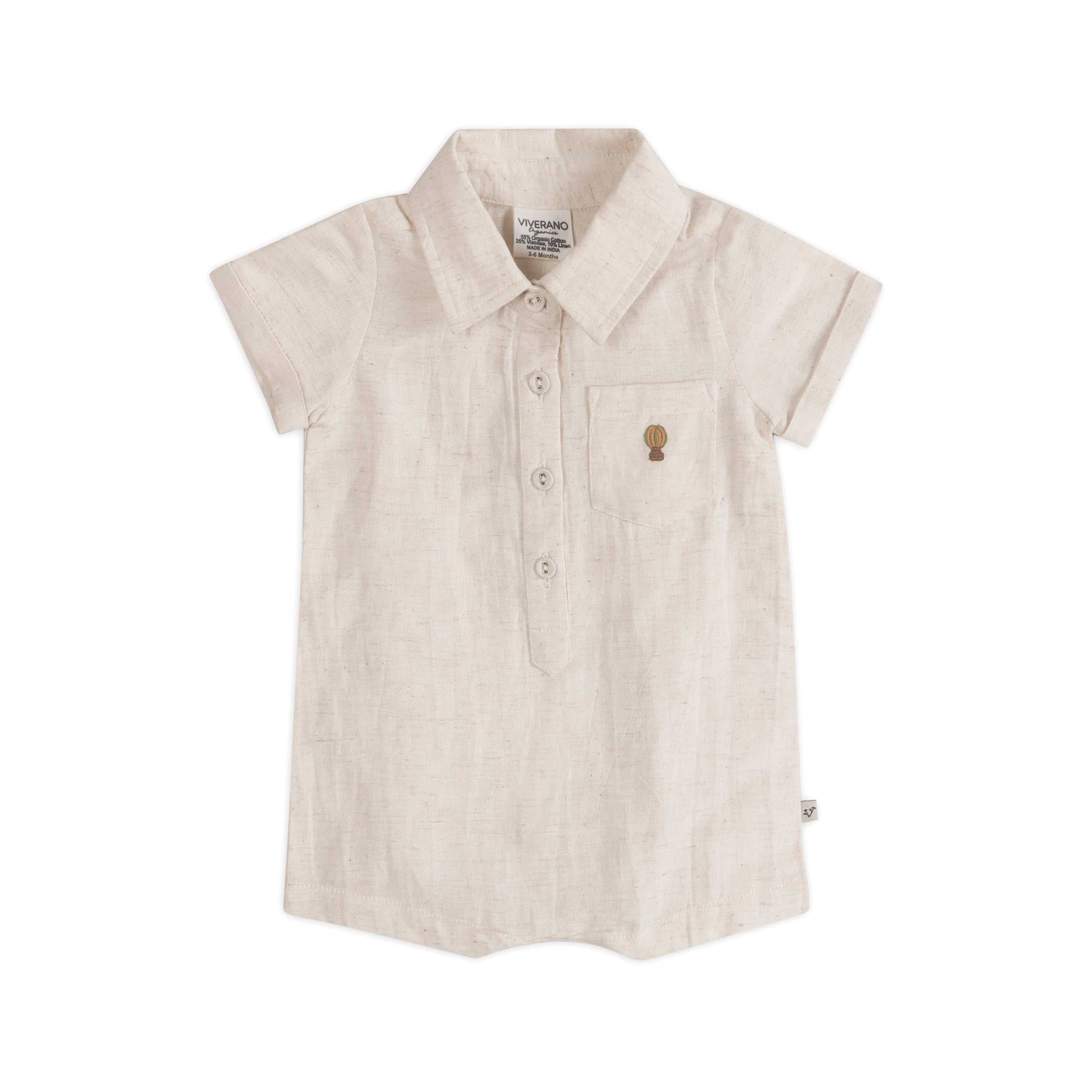 Sebastian Pocket Baby Romper (Linen Blend)
