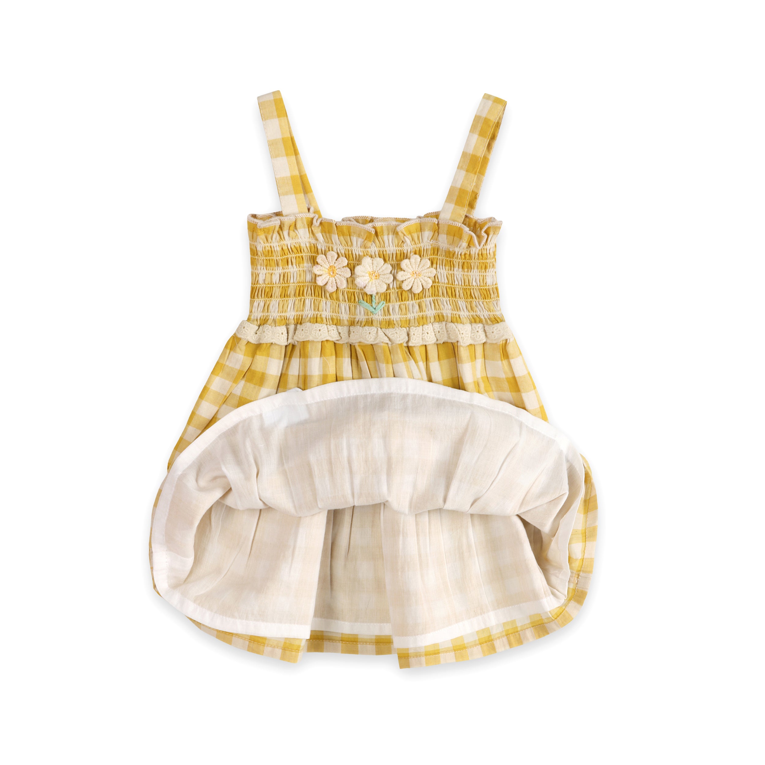Bonnie Sunshine Gingham Smocked Baby Dress Layer (Organic)