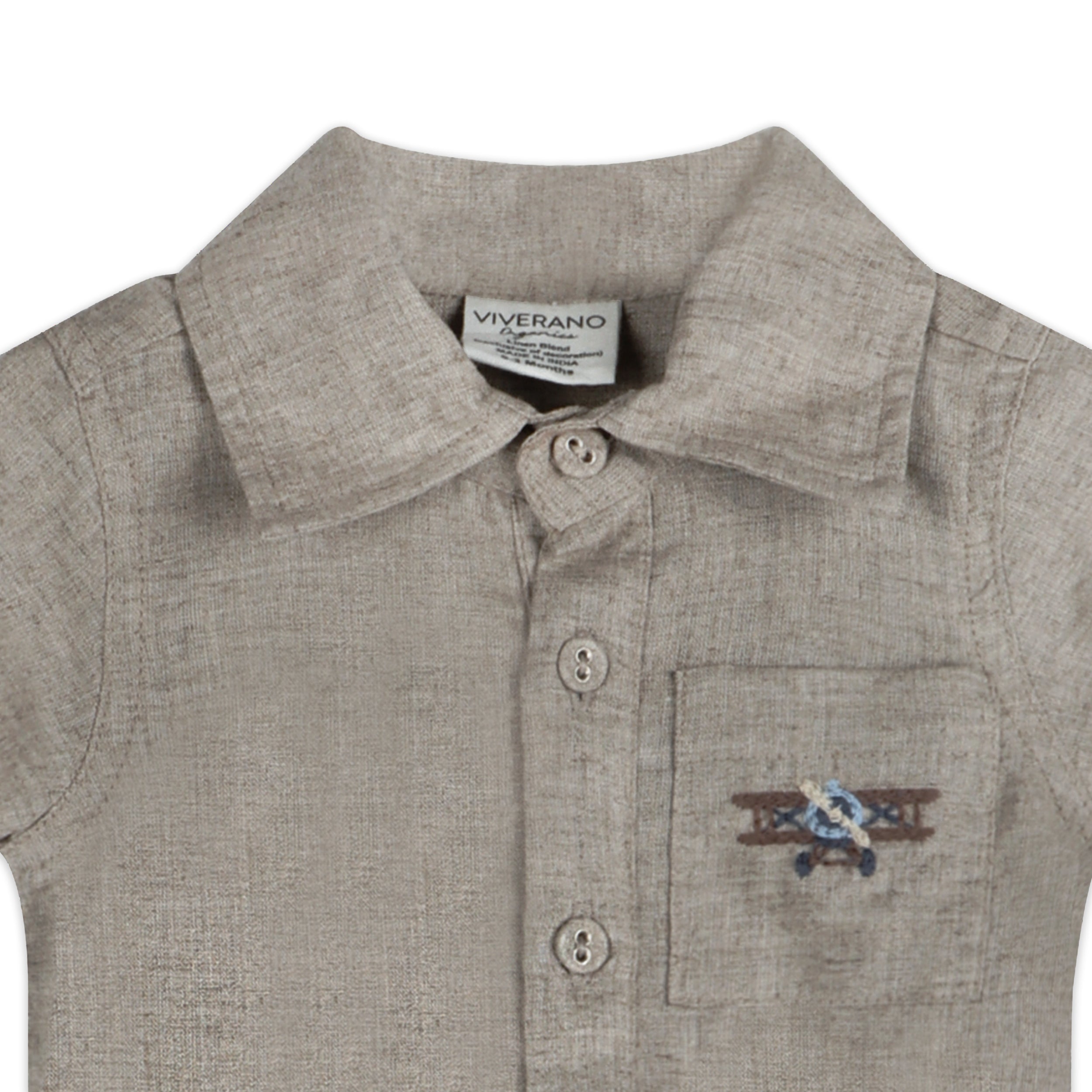 Bennett Linen Baby Romper Jumpsuit Detail (Linen Blend)
