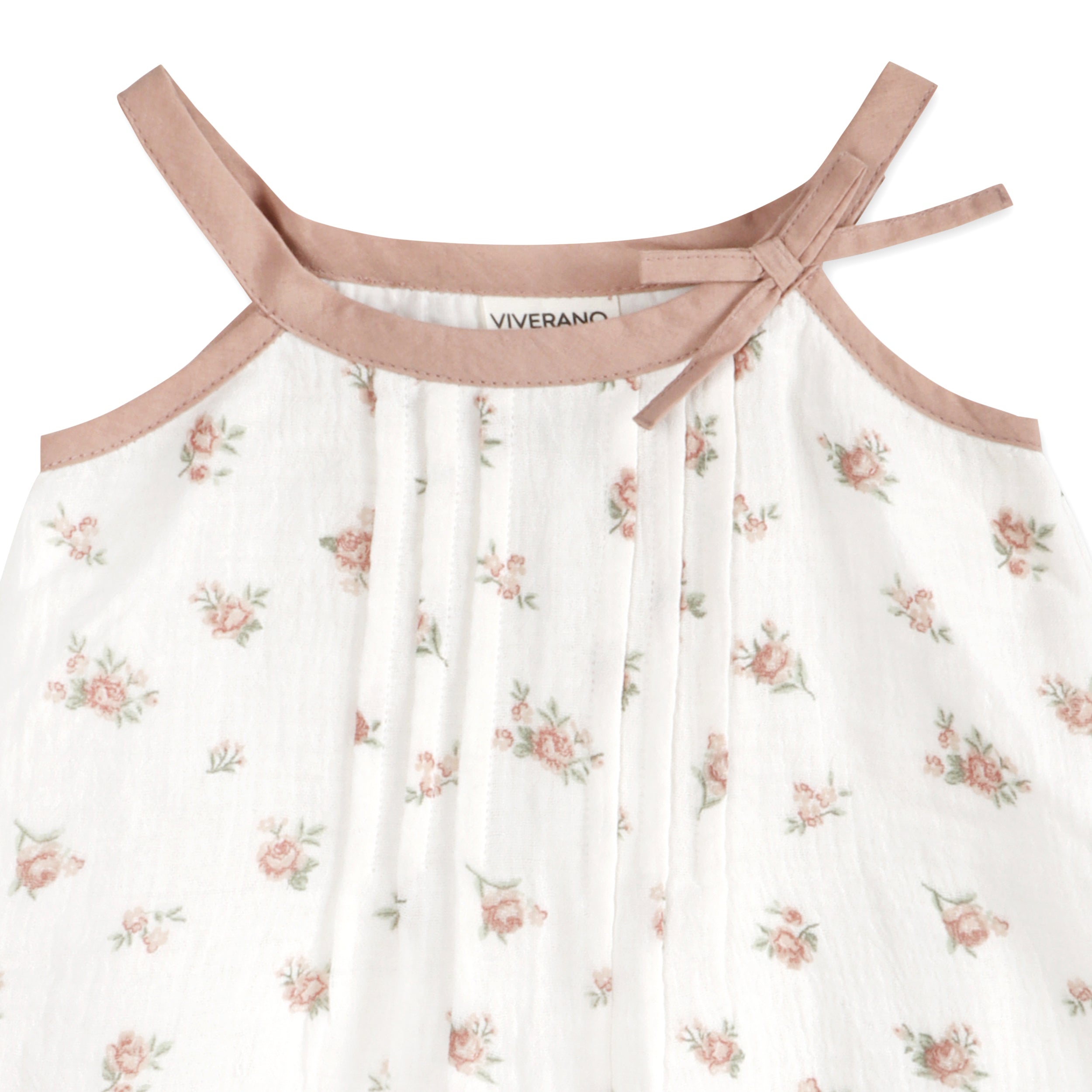 Tea Rose Floral Baby Dress Detail (Organic)