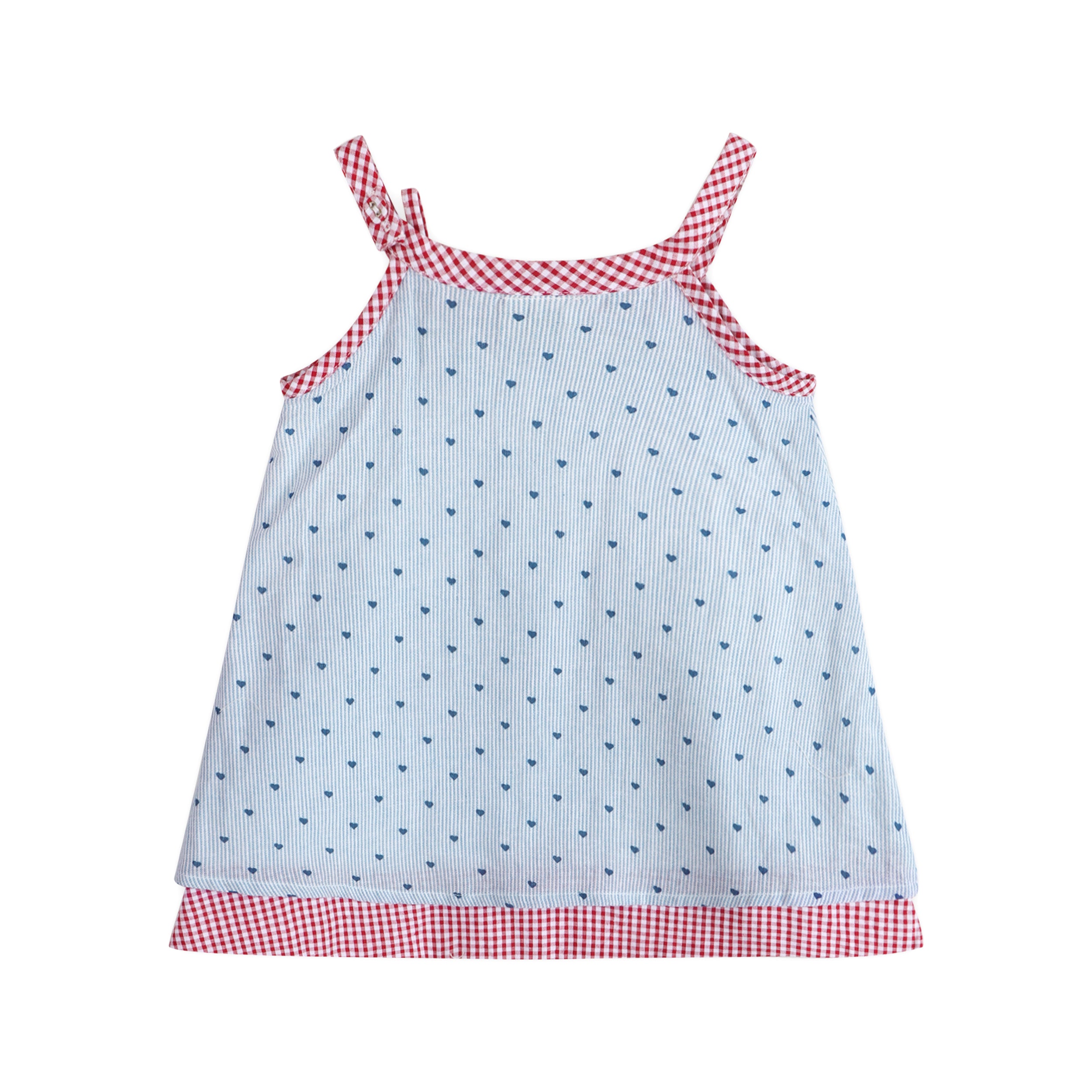 Elara Ditsy Hearts Baby Dress Back (Organic)