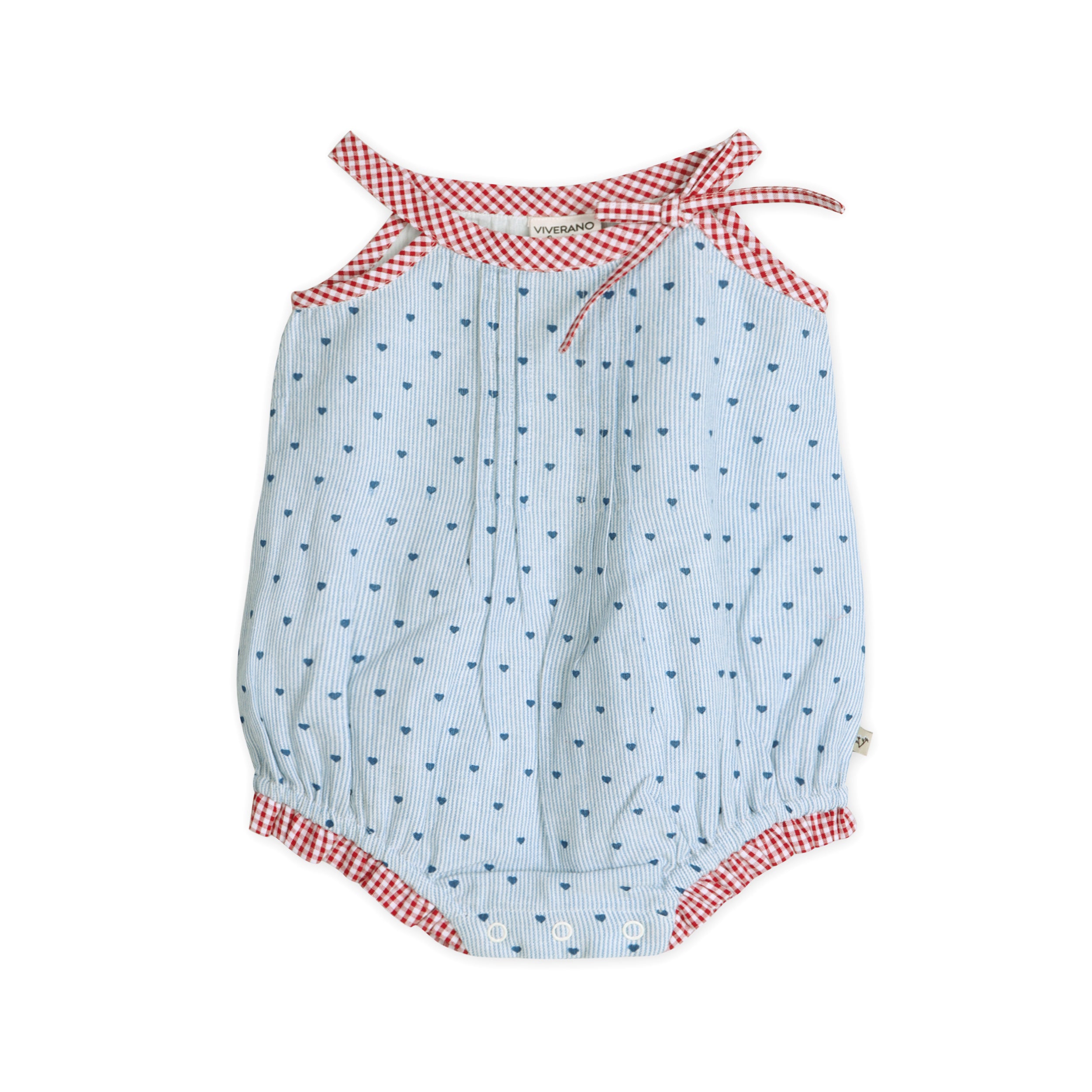 Kiera Ditsy Hearts Baby Romper Front (Organic)