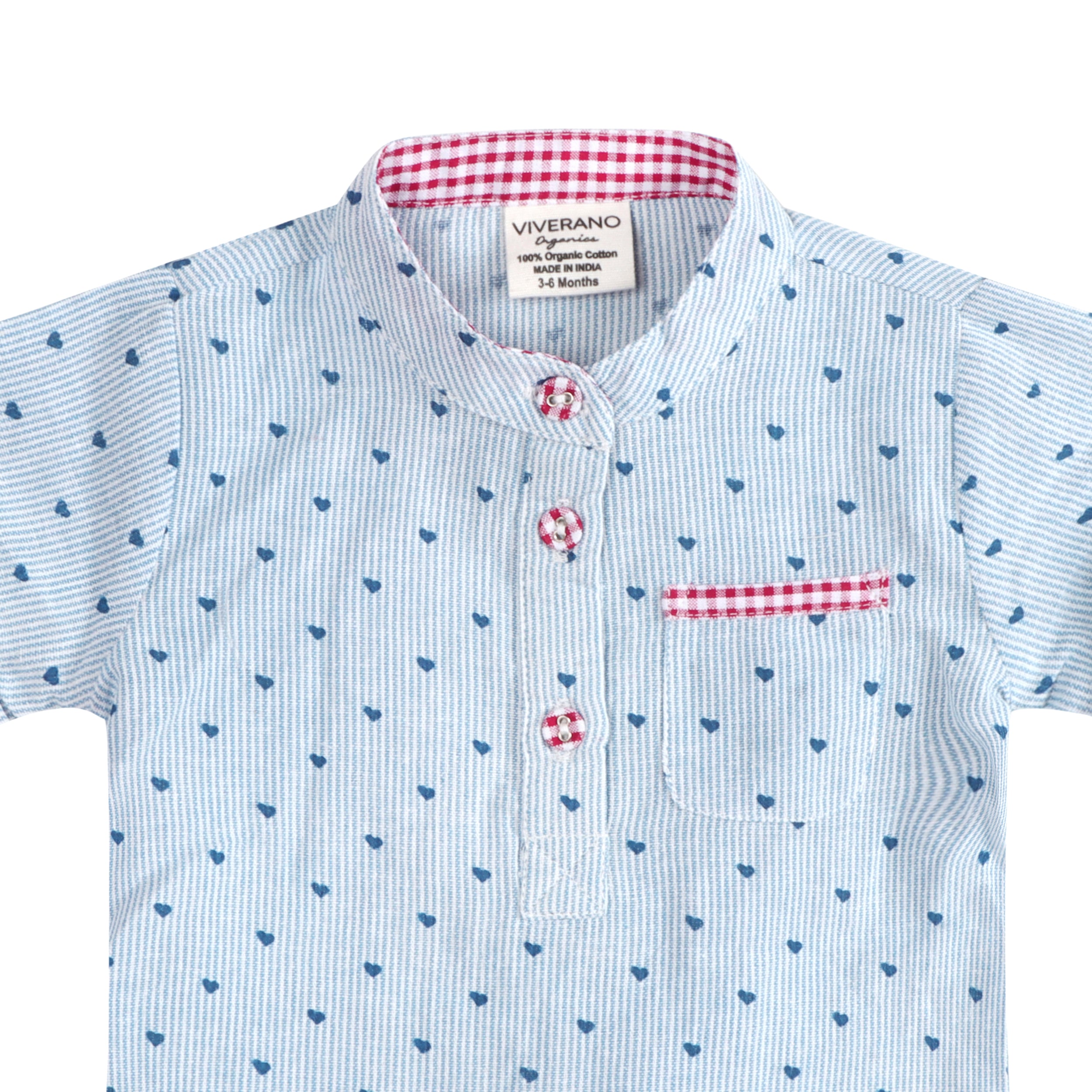 Cayden Ditsy Heart Baby Top Detail (Organic)