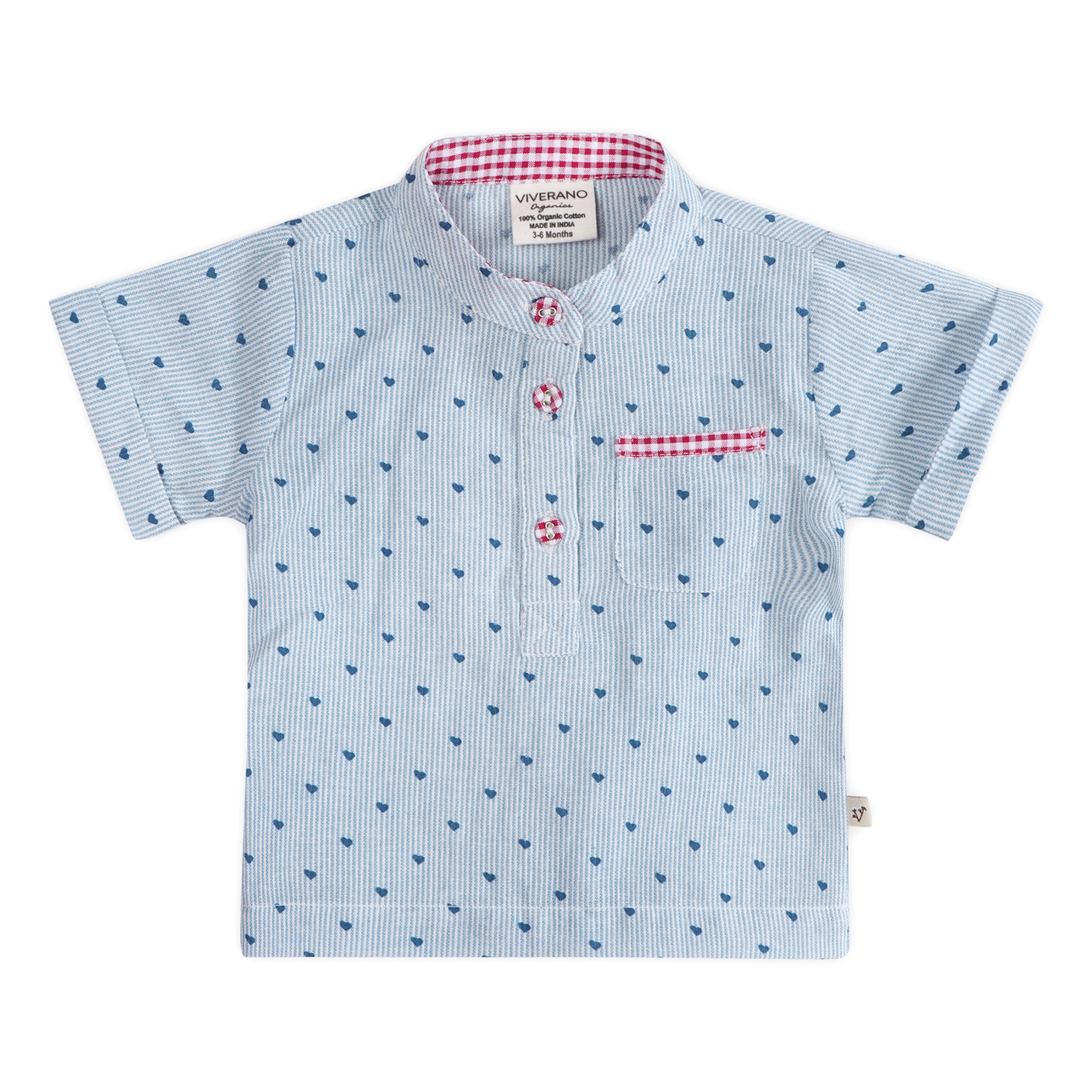 Cayden Ditsy Heart Baby Top Front (Organic)