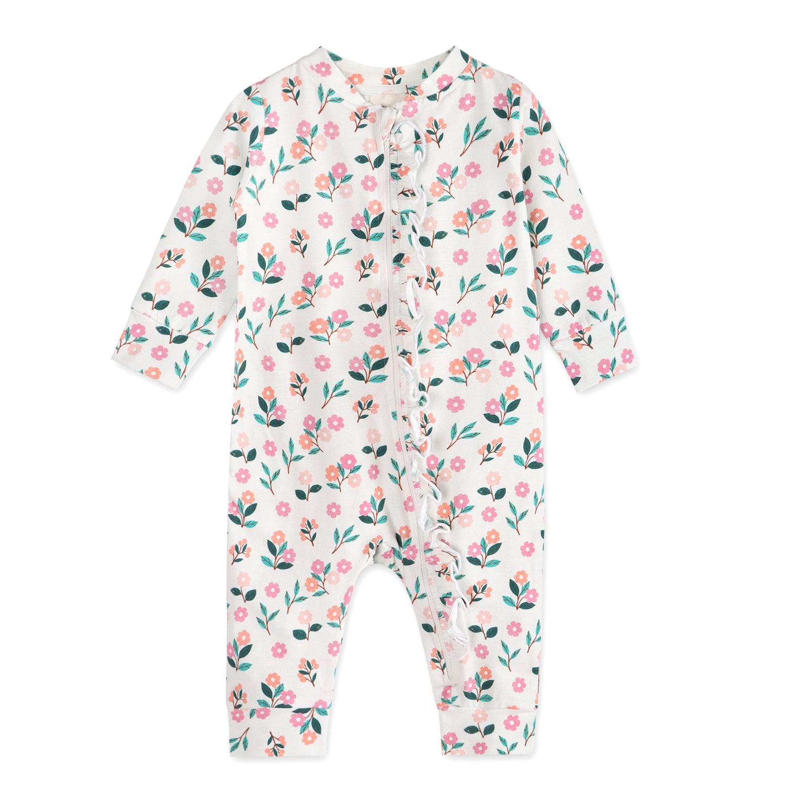 Bloom Baby Ruffle Zipper Jumpsuit (Organic Jersey)