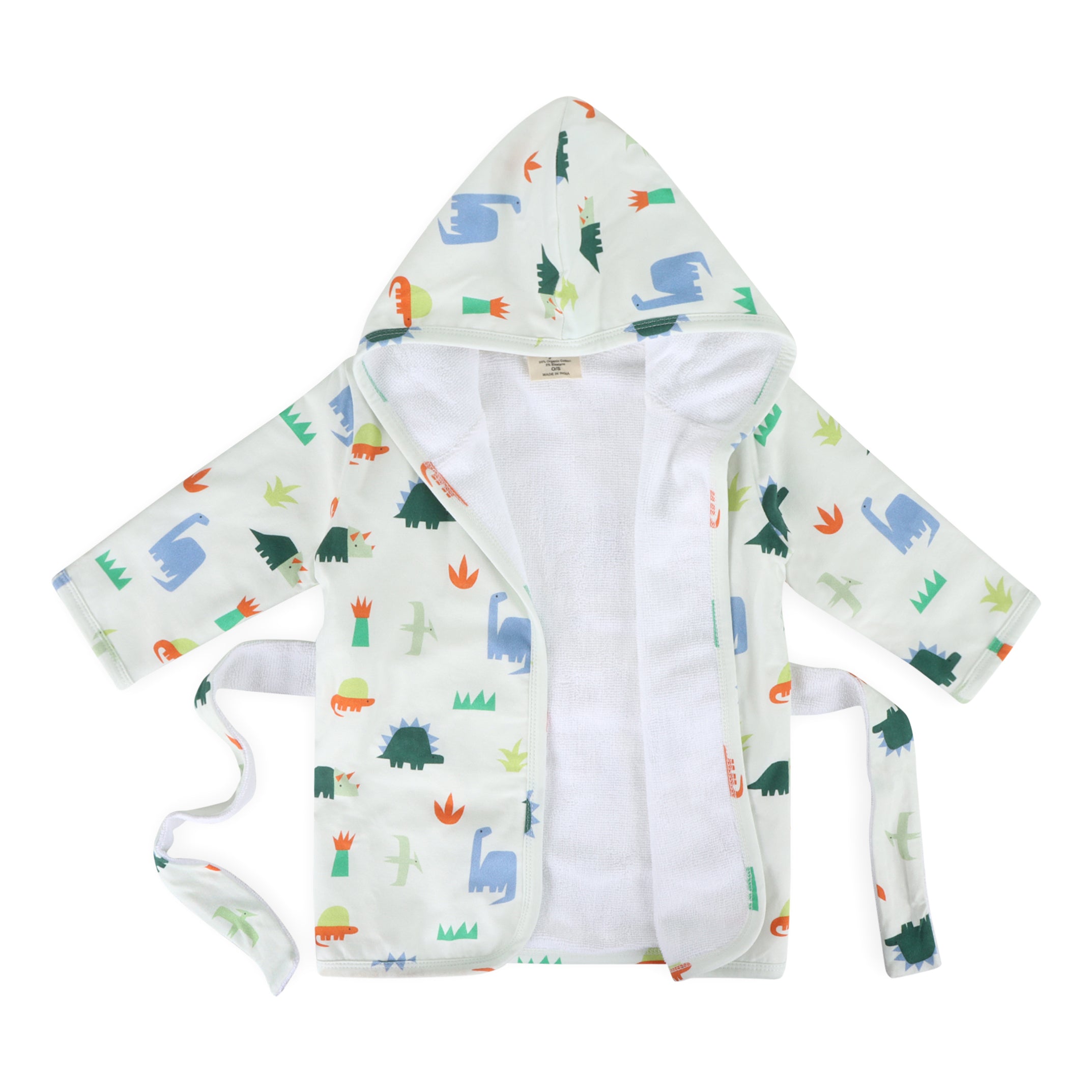 Dino Baby Bathrobe Open (Organic Jersey)