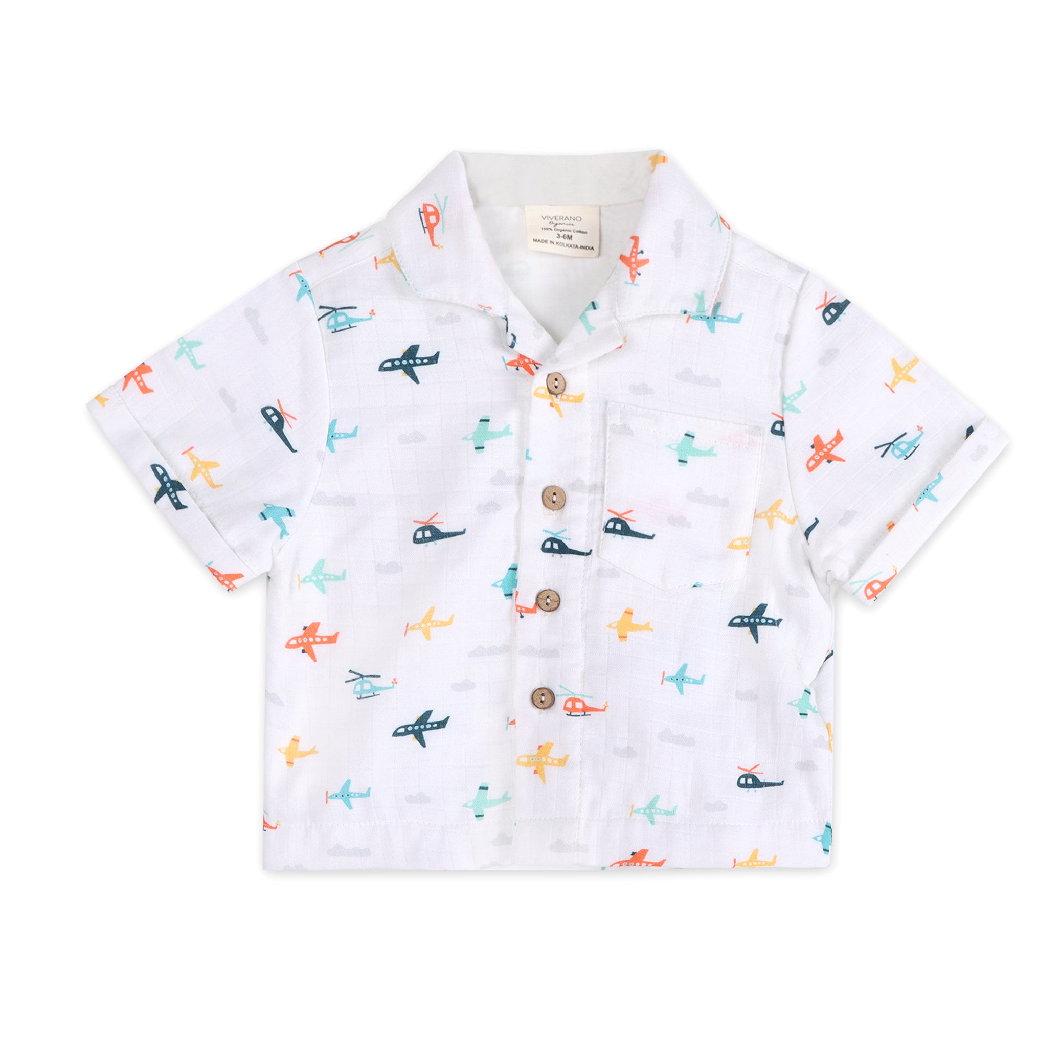 Planes Baby Shirt Front (Organic Muslin)