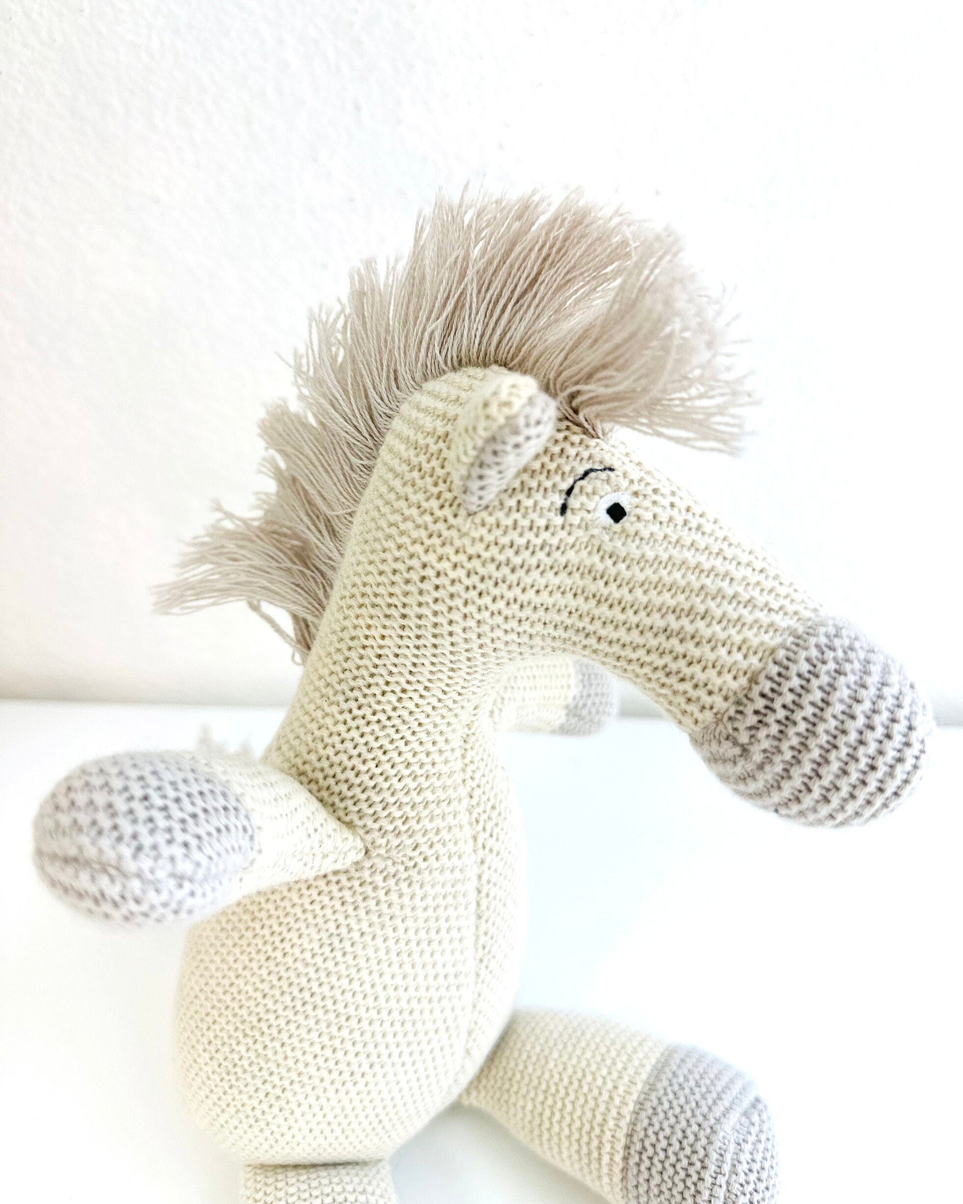 Horse Knit Stuffed Animal Toy (Organic Cotton)