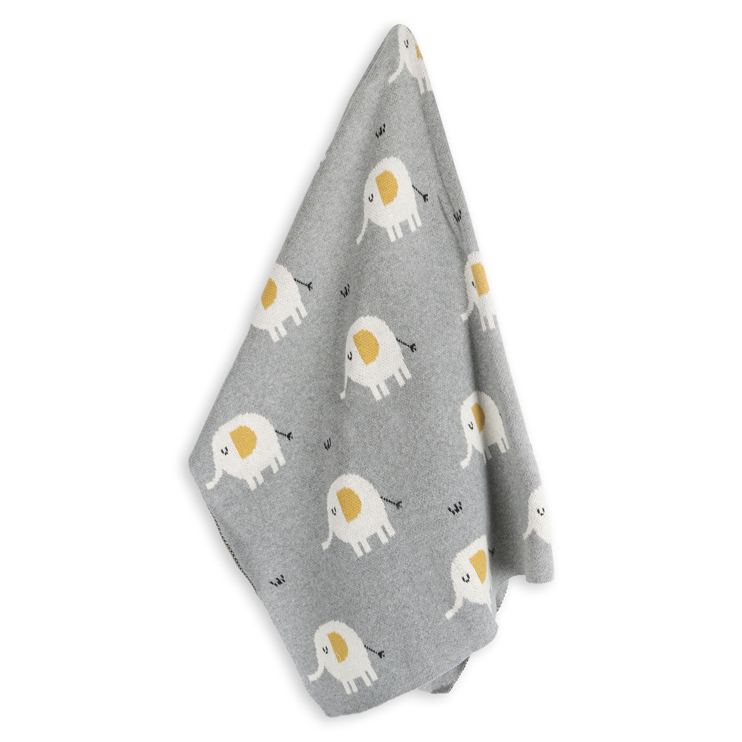 Elephant - Jacquard Knit Baby Blanket & Lovey SET (Organic)