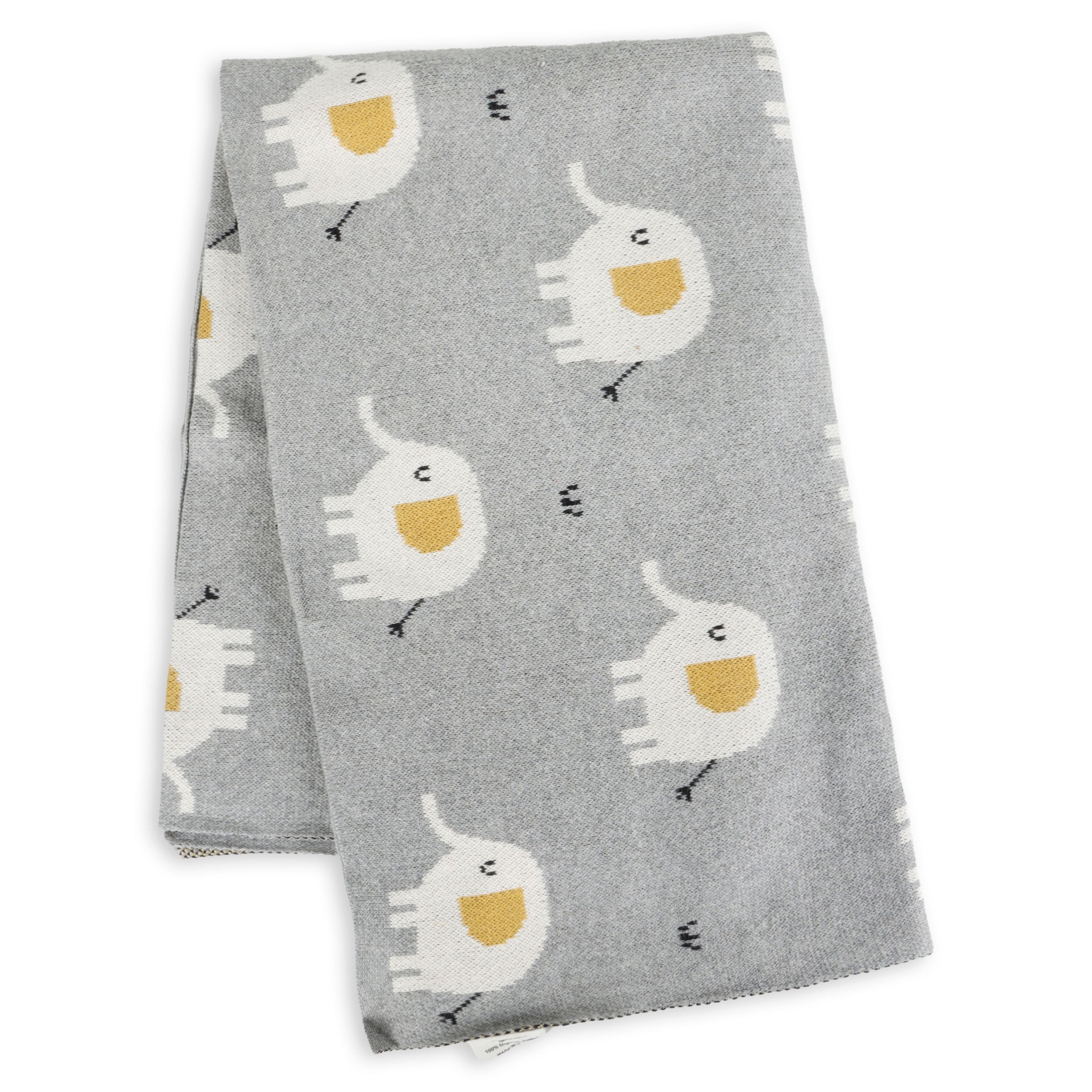 Elephant - Jacquard Knit Baby Blanket & Lovey SET (Organic)