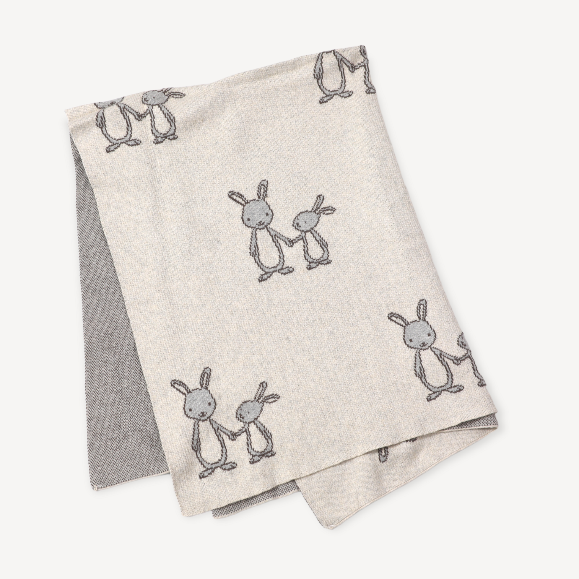 Bunny - Jacquard Sweater Knit Baby Blanket (Organic Cotton)