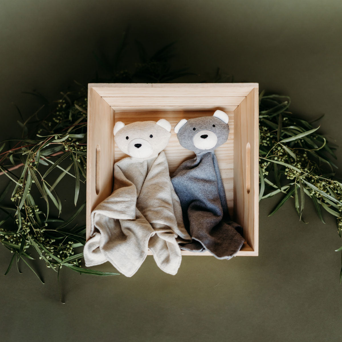 Bear - Organic Baby Lovey Security Blanket Cuddle Cloth (2 Colors)